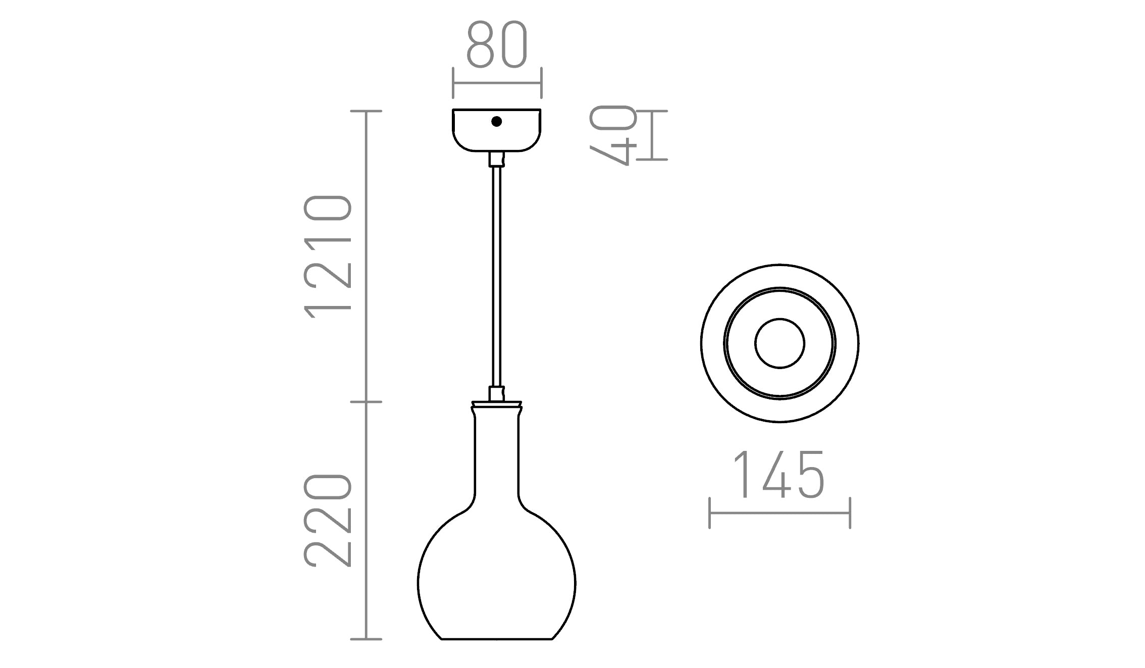 PULIRE RD suspension lampe - Product sketch