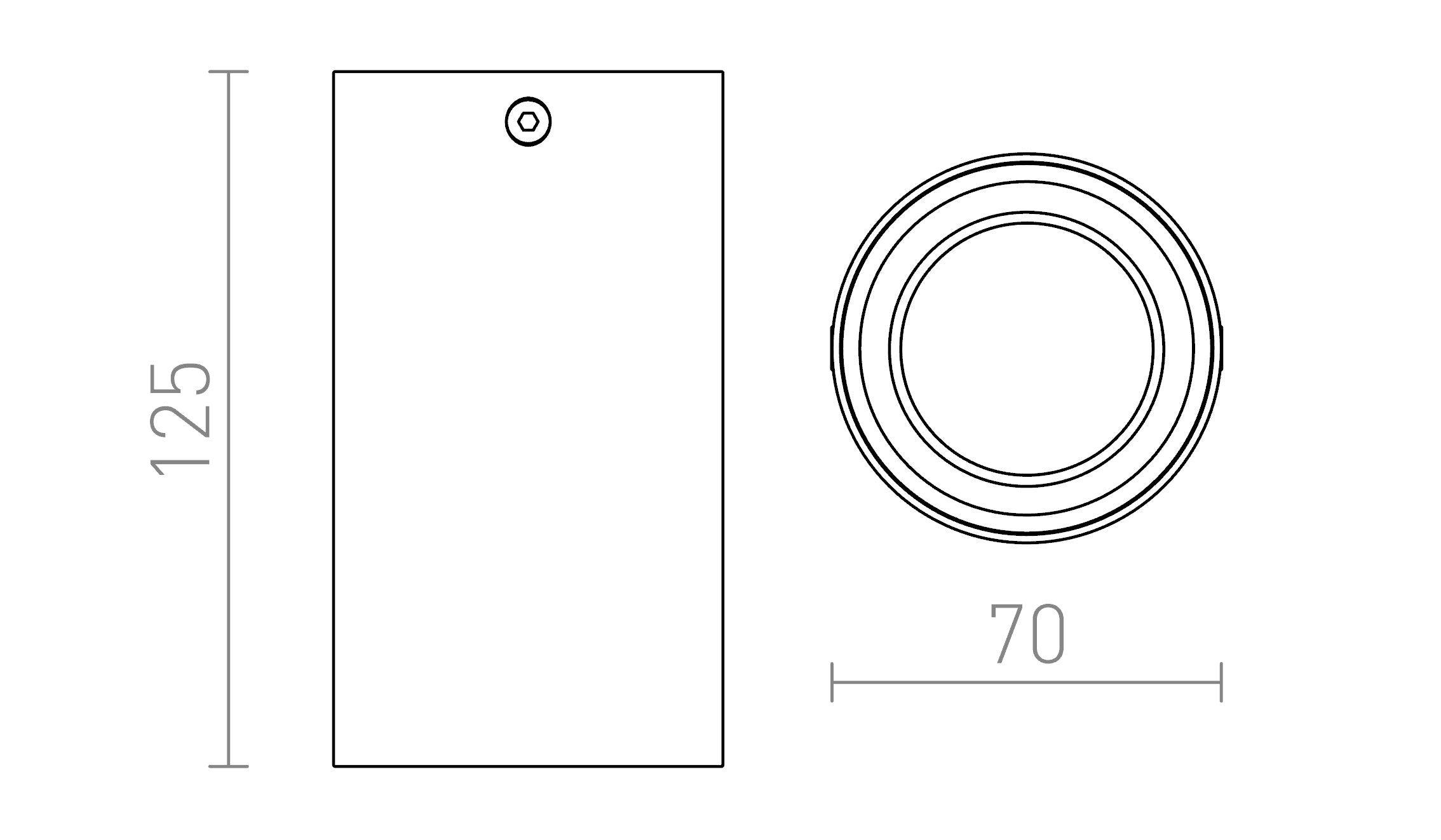 TUBA PLAFONNIER - Product sketch