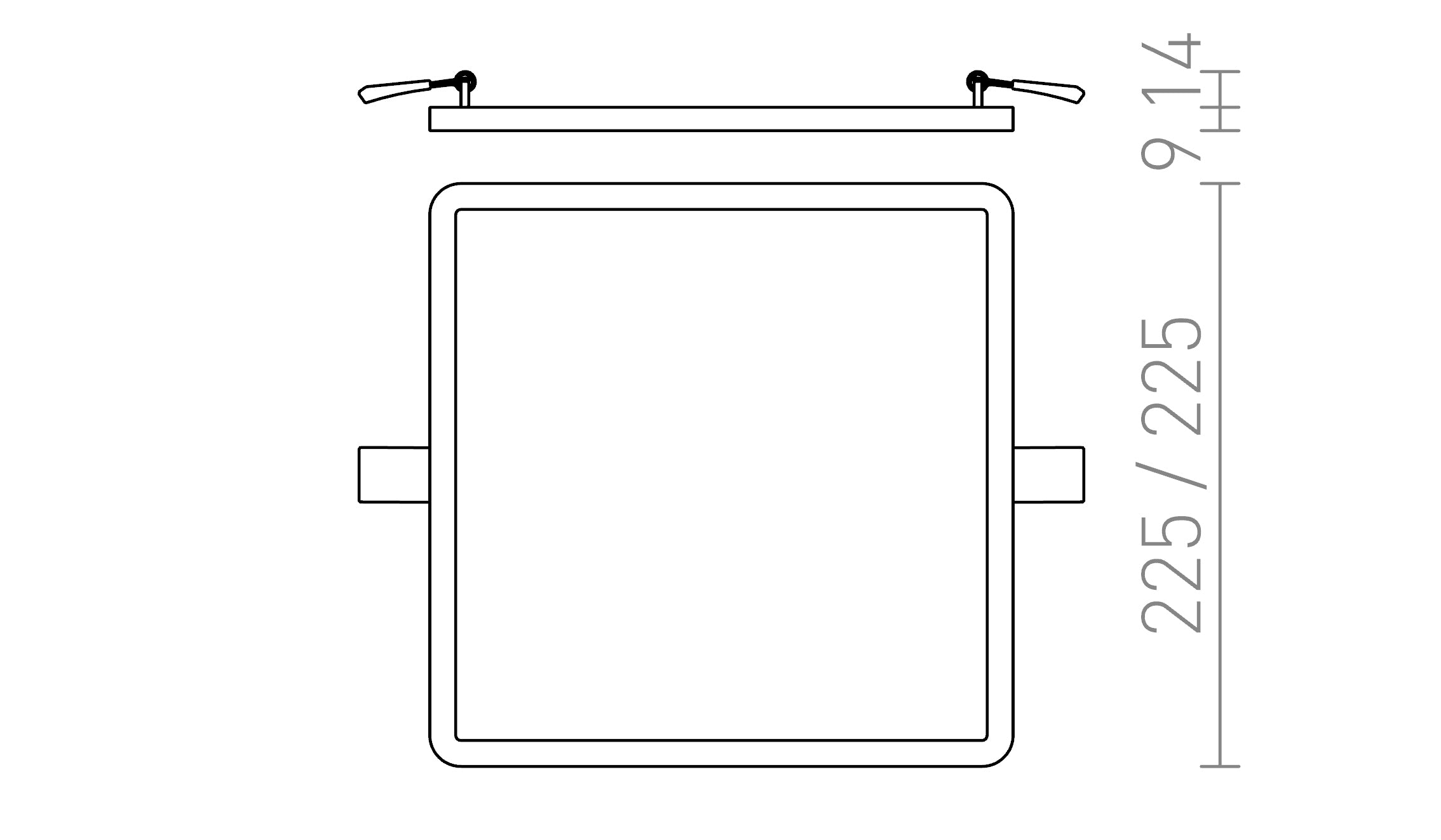 HUE SQ 22 encastrable lampe - Product sketch