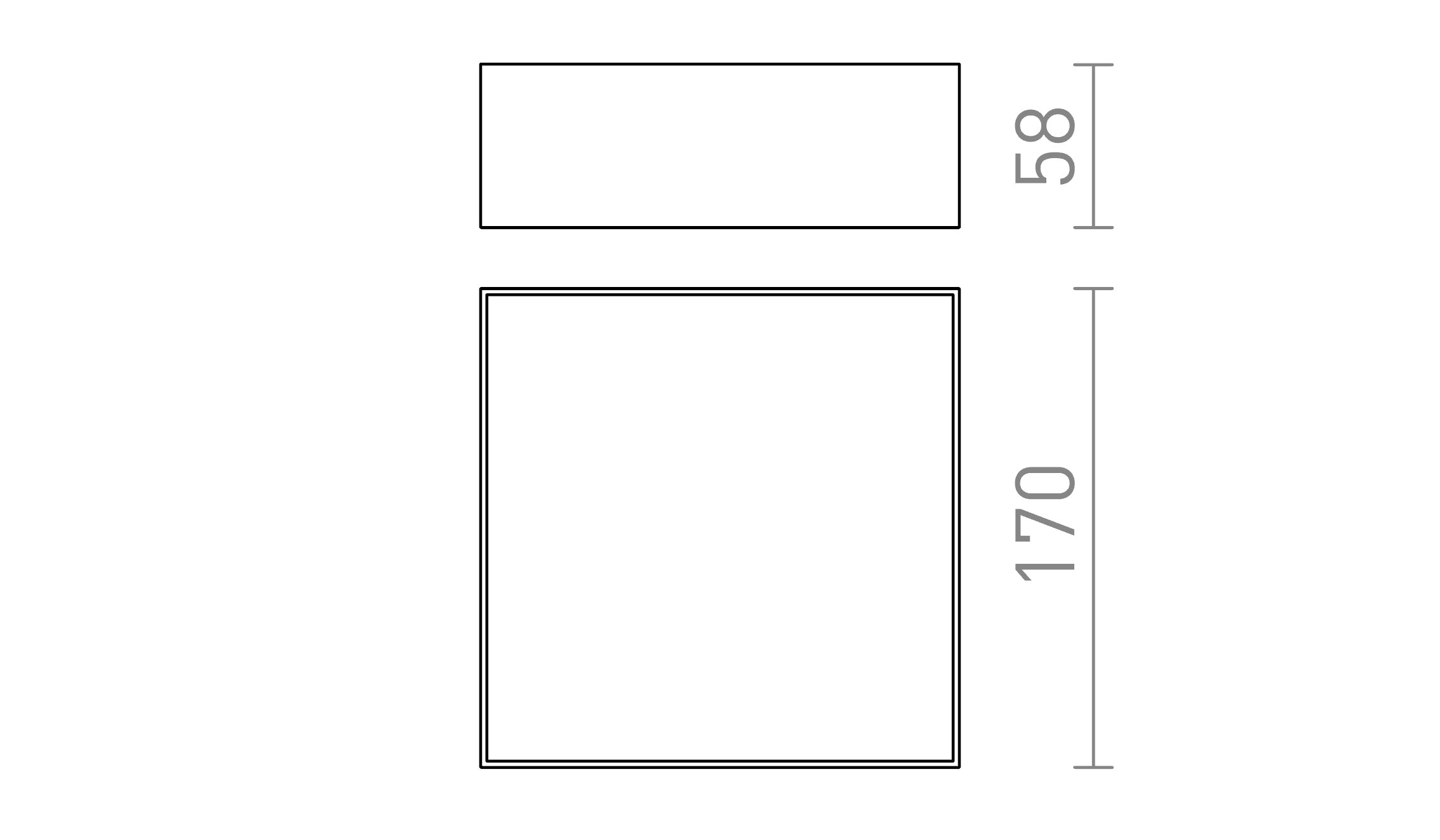 LARISA SQ 17 PLAFONNIER - Product sketch