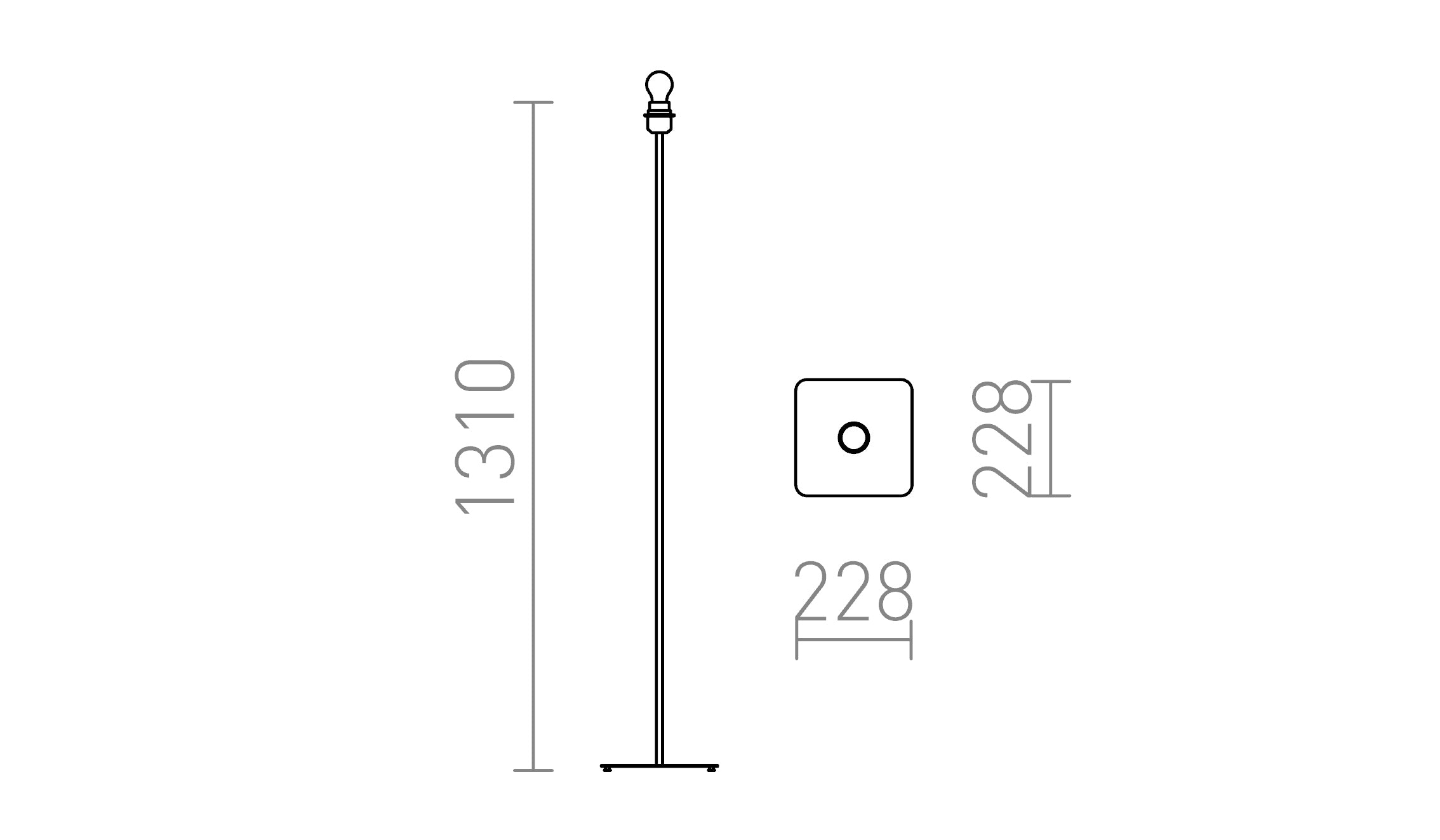 CORTISA PIÉDESTAL LAMPADAIRE - Product sketch