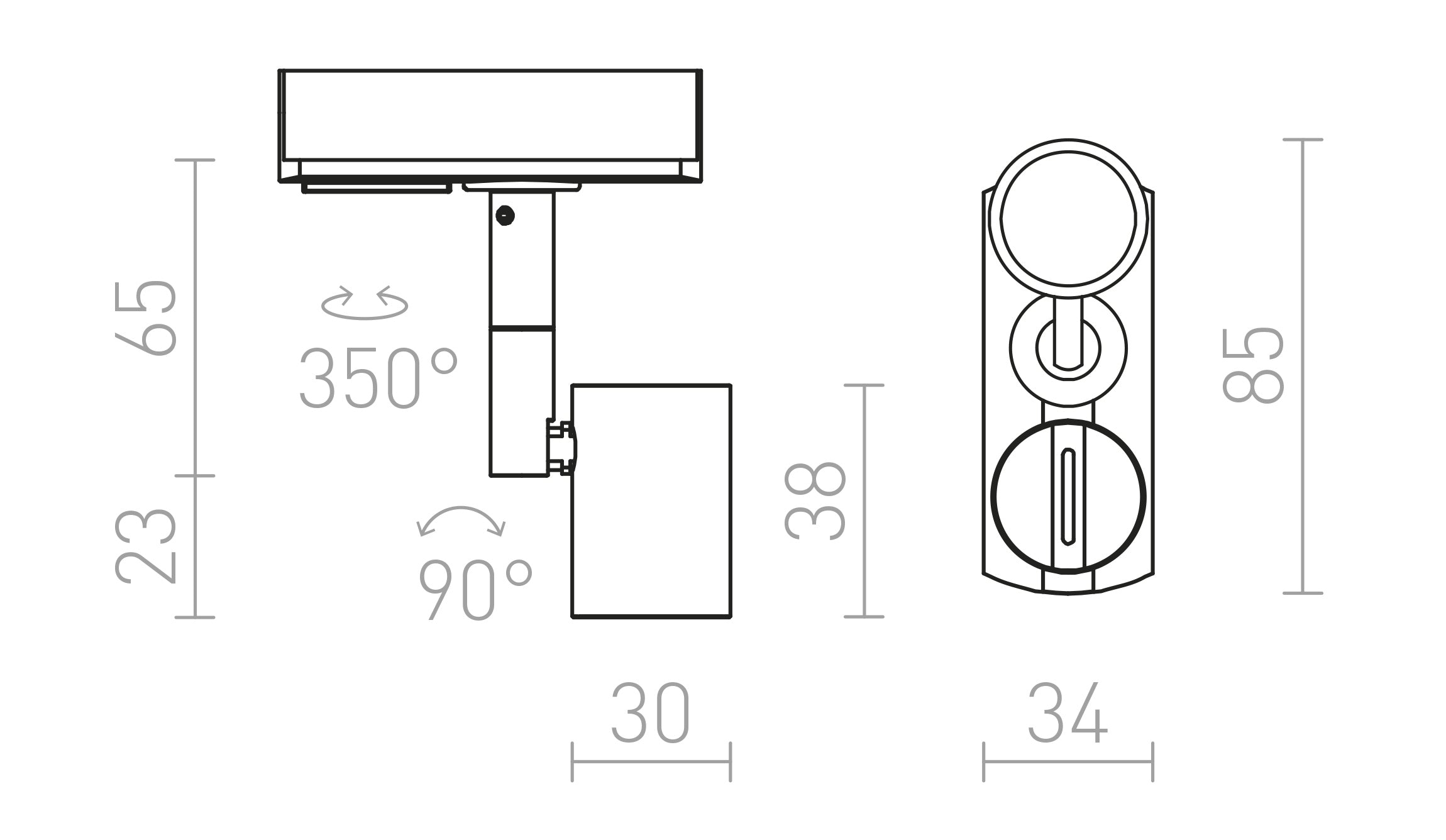 TRICA POUR RAIL À 1 PHASE - Product sketch