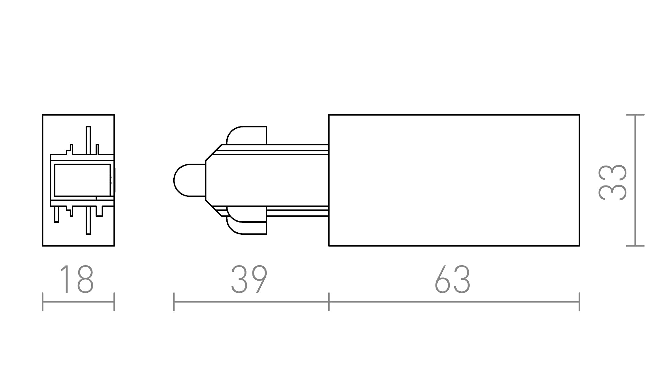 CONNECTEUR D'ALIMENTATION POUR RAIL À 1 PHASE - Product sketch