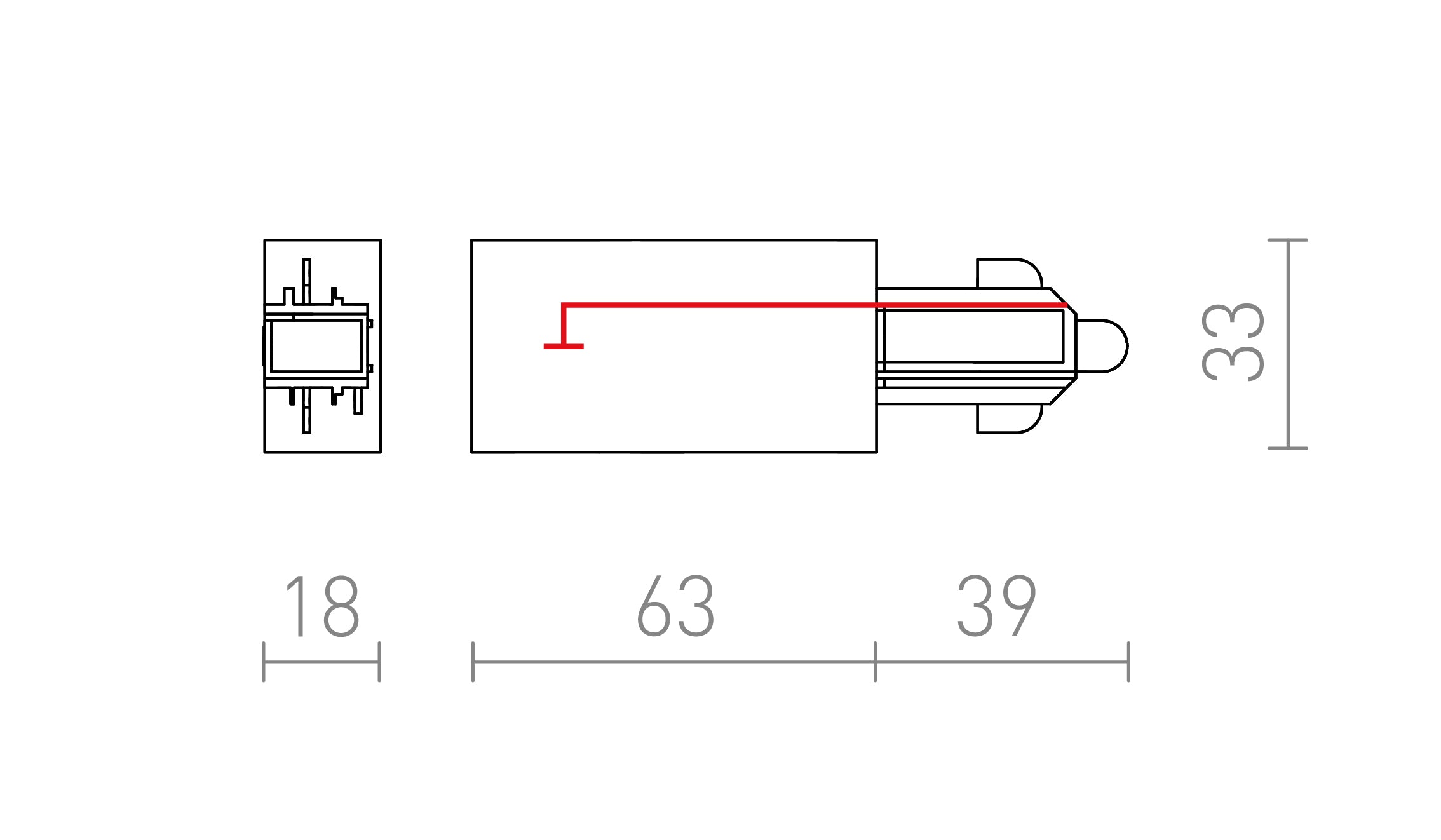 CONNECTEUR D'ALIMENTATION POUR RAIL À 1 PHASE - Product sketch