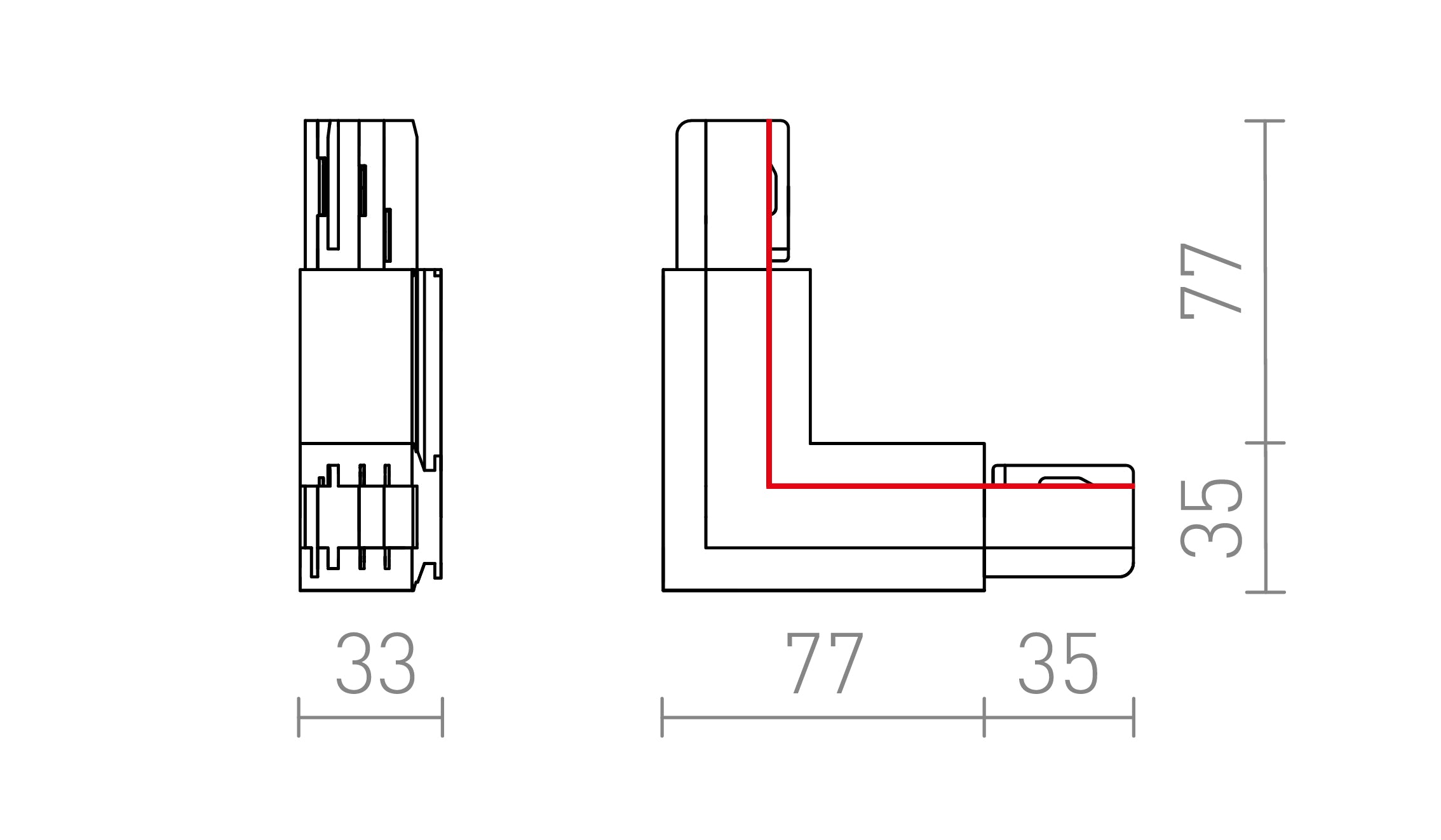 EUTRAC L CONNECTEUR INTERNE - Product sketch