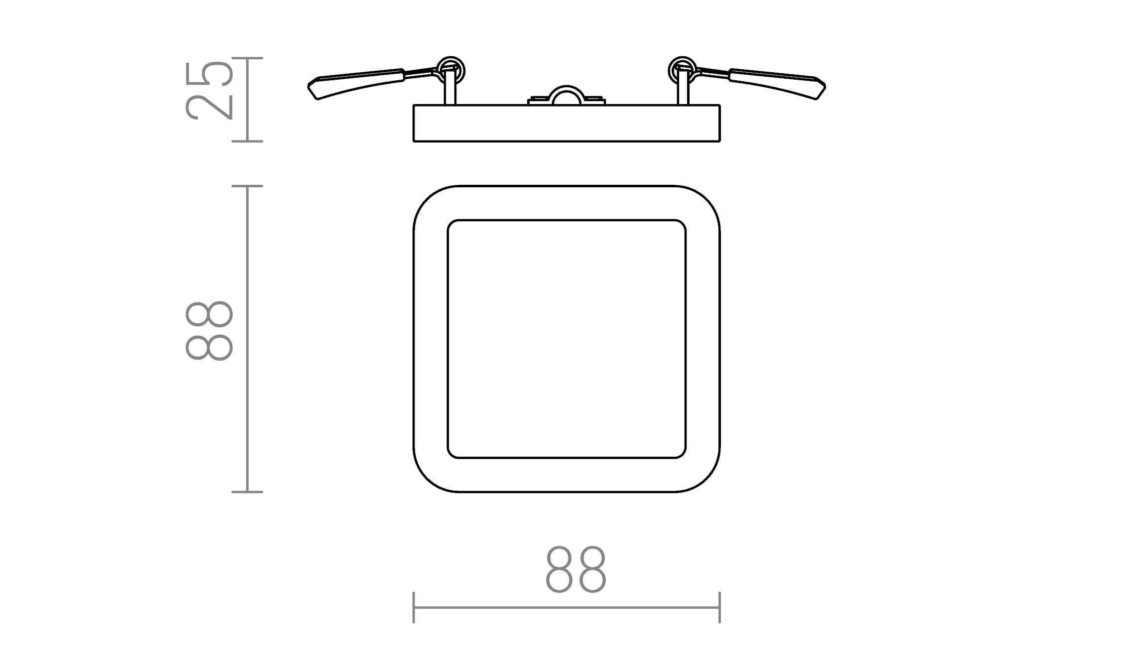 HUE SQ 9 DIMM ENCASTRÉ - Product sketch