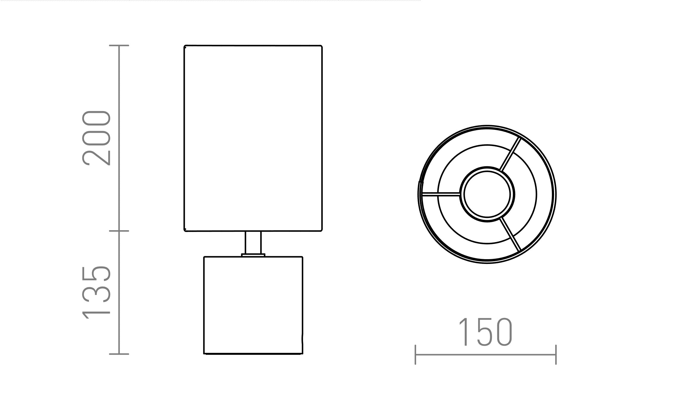 CAMINO DE TABLE AVEC ABAT-JOUR - Product sketch