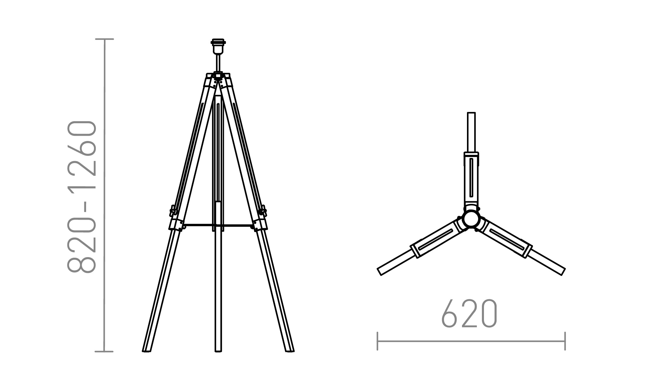 ALVIS PIÉDESTAL LAMPADAIRE - Product sketch