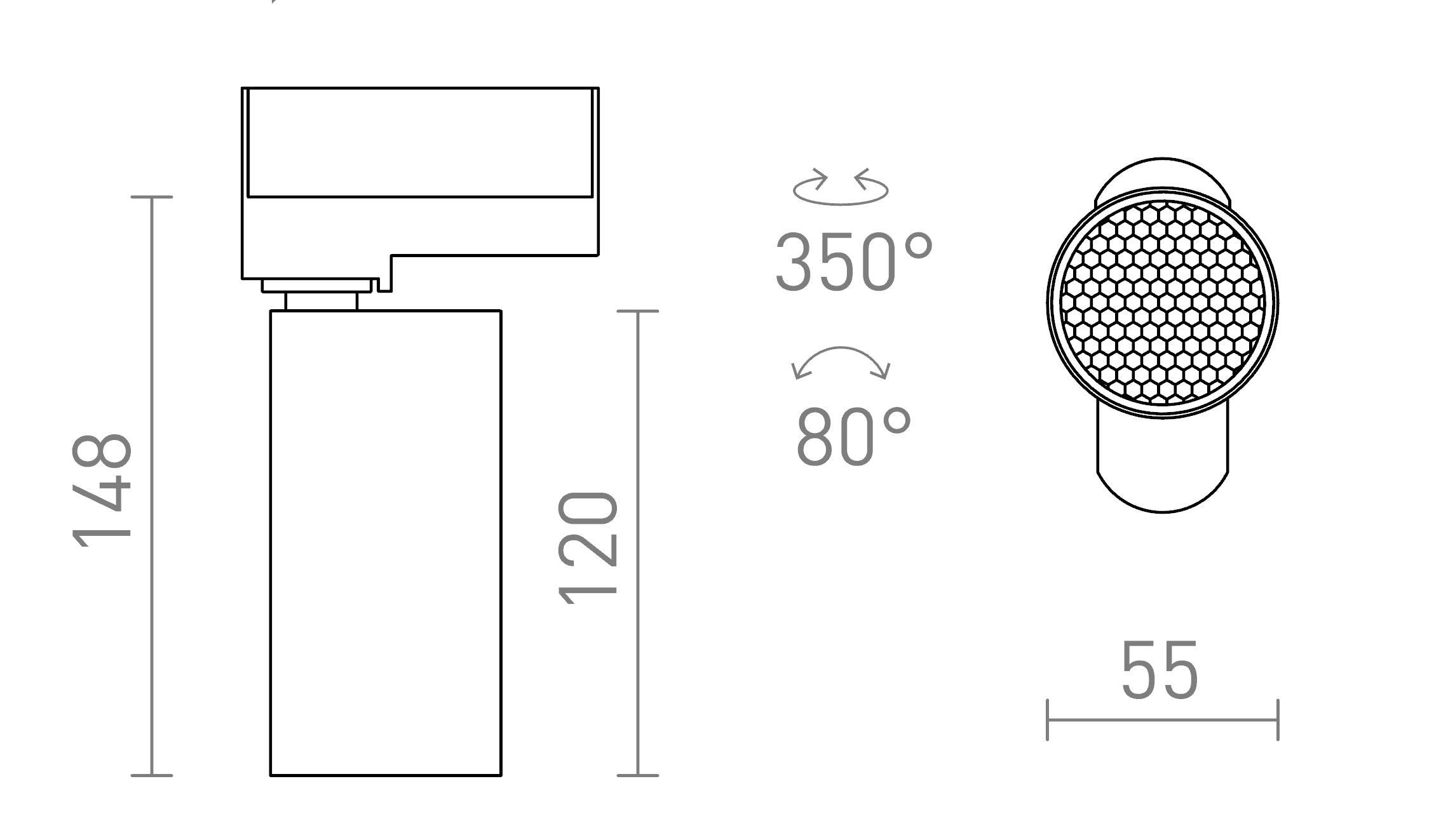 FORZA POUR RAIL TRIPHASÉ - Product sketch