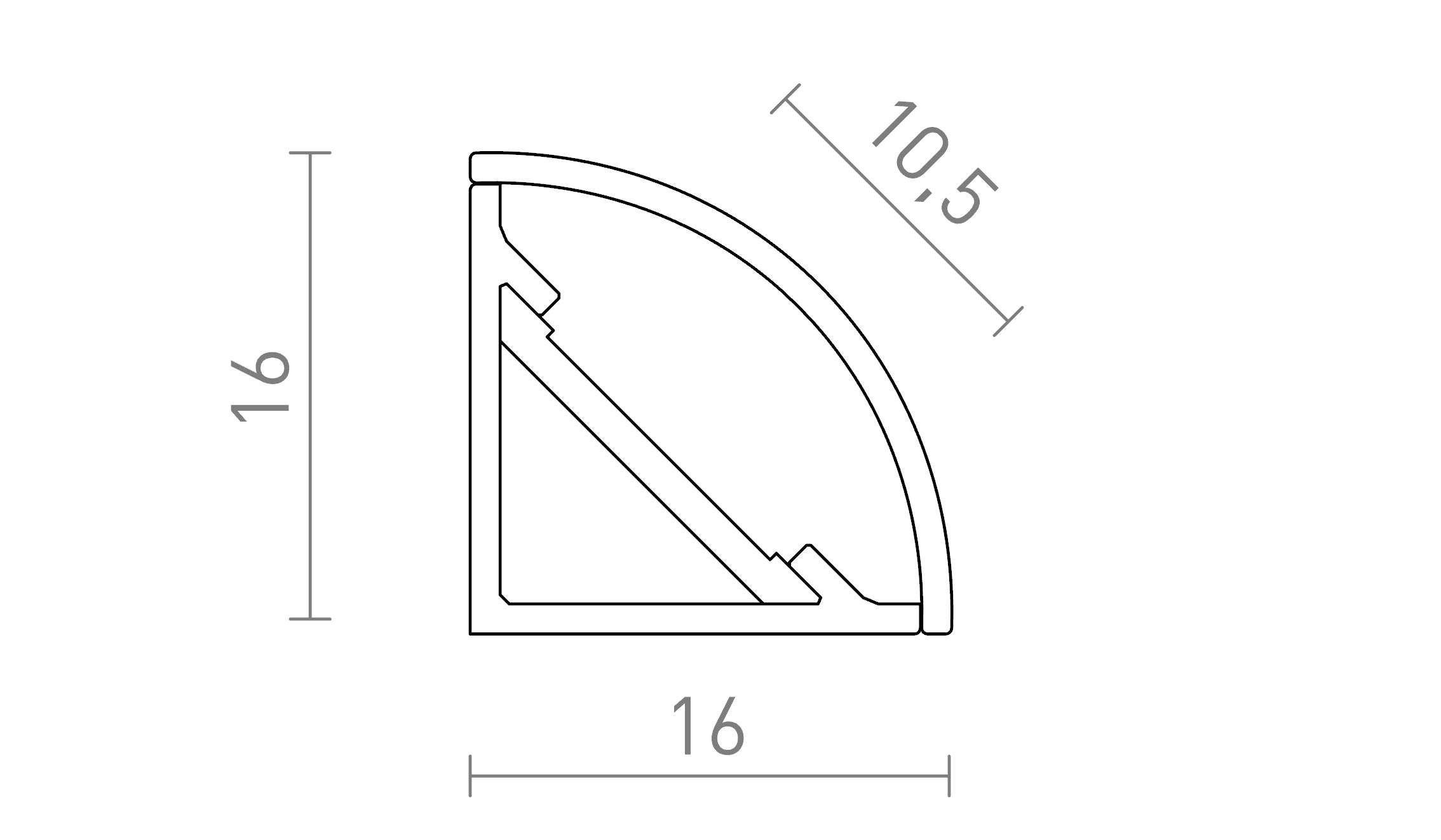 LED PROFIL E ENCASTRÉ - Product sketch
