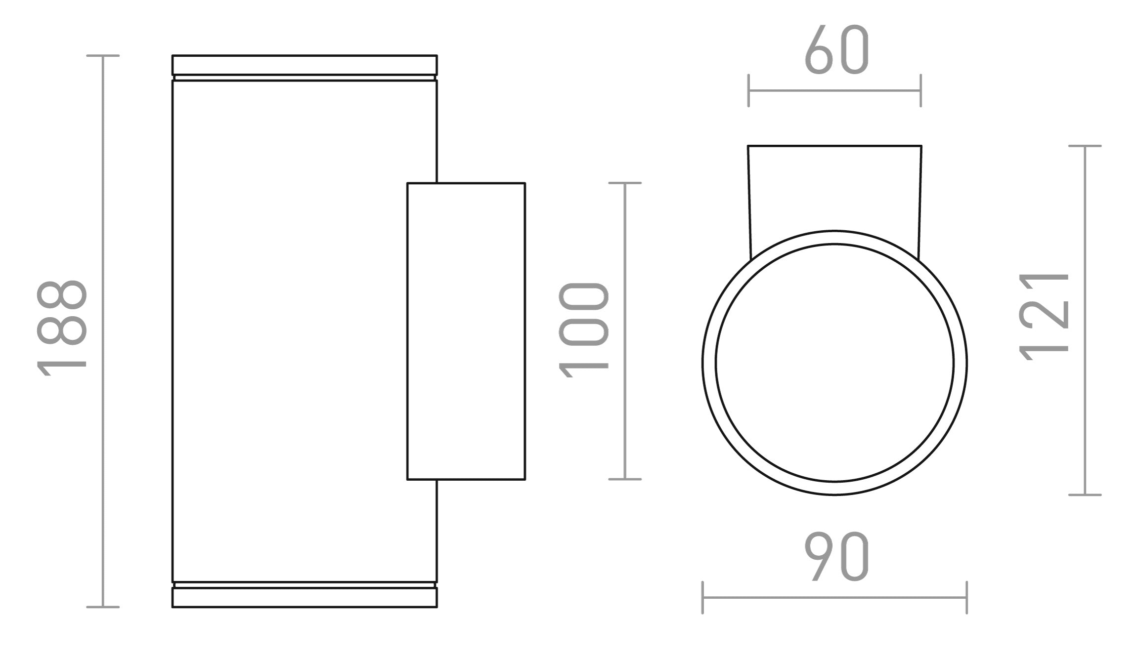LIZZI II murale lampe - Product sketch