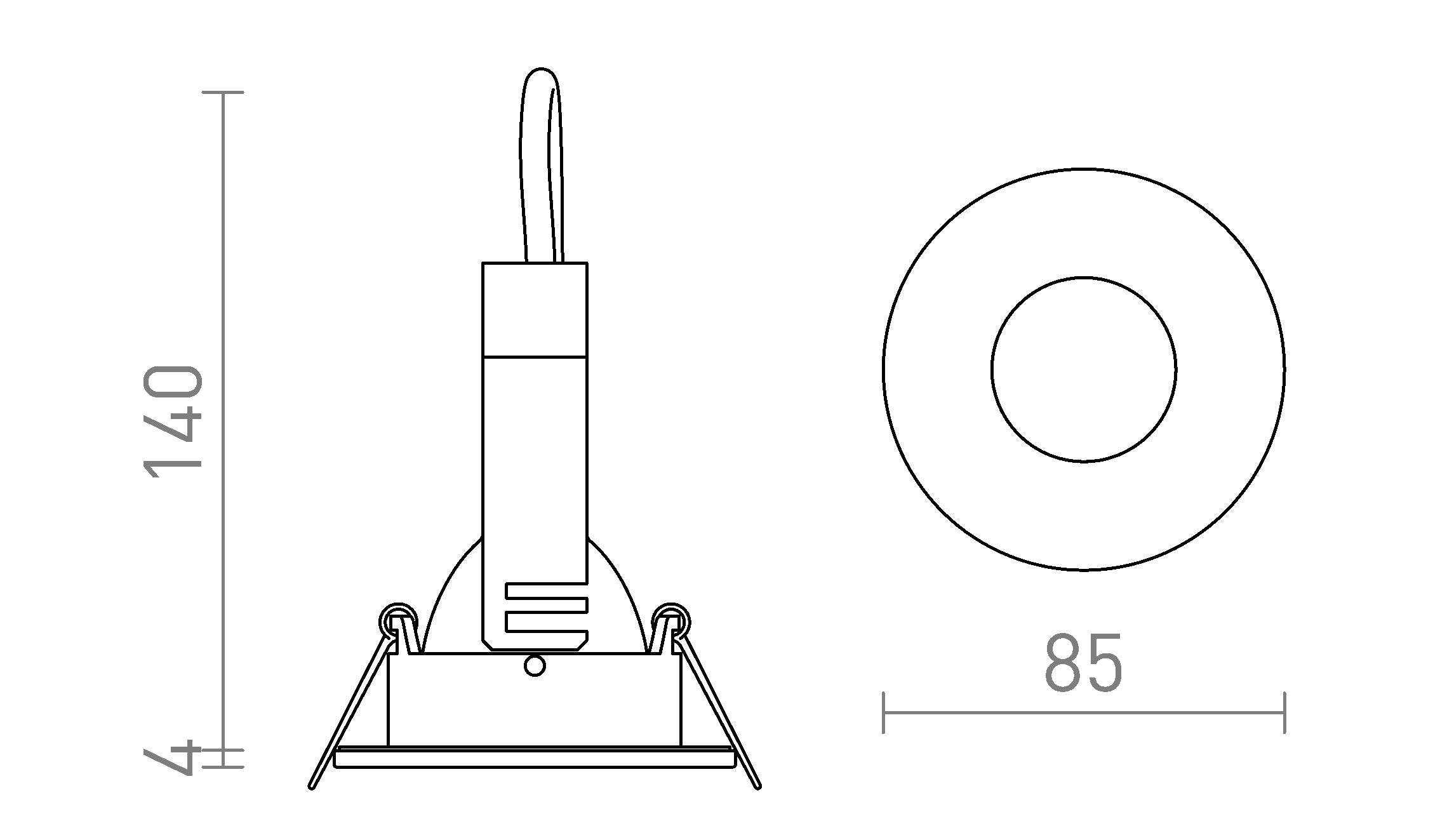 ISLA  encastrable lampe - Product sketch
