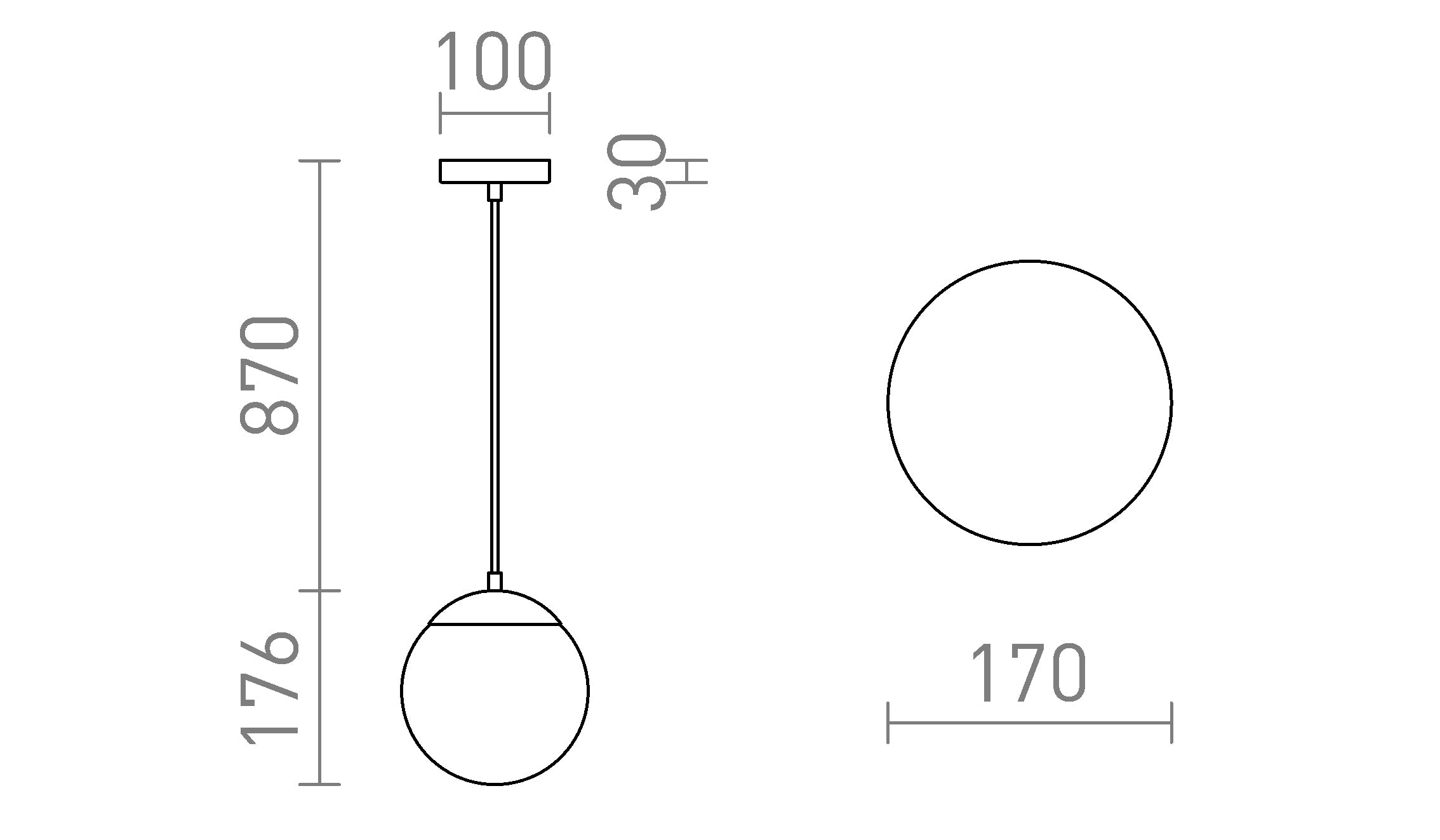 BOLLY SUSPENSION - Product sketch