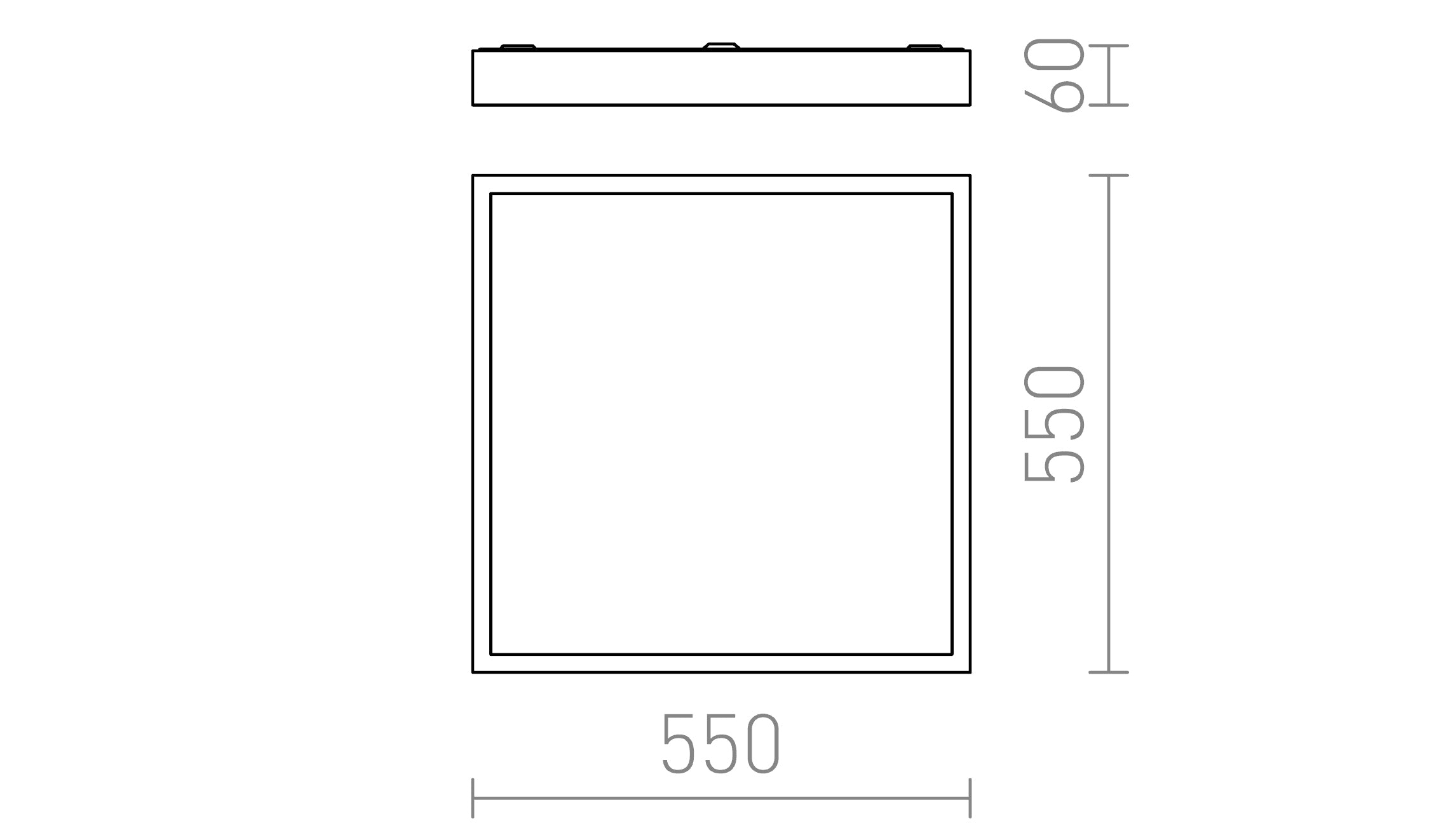 STRUCTURAL LED MONTAGE EN SURFACE 55X55 - Product sketch