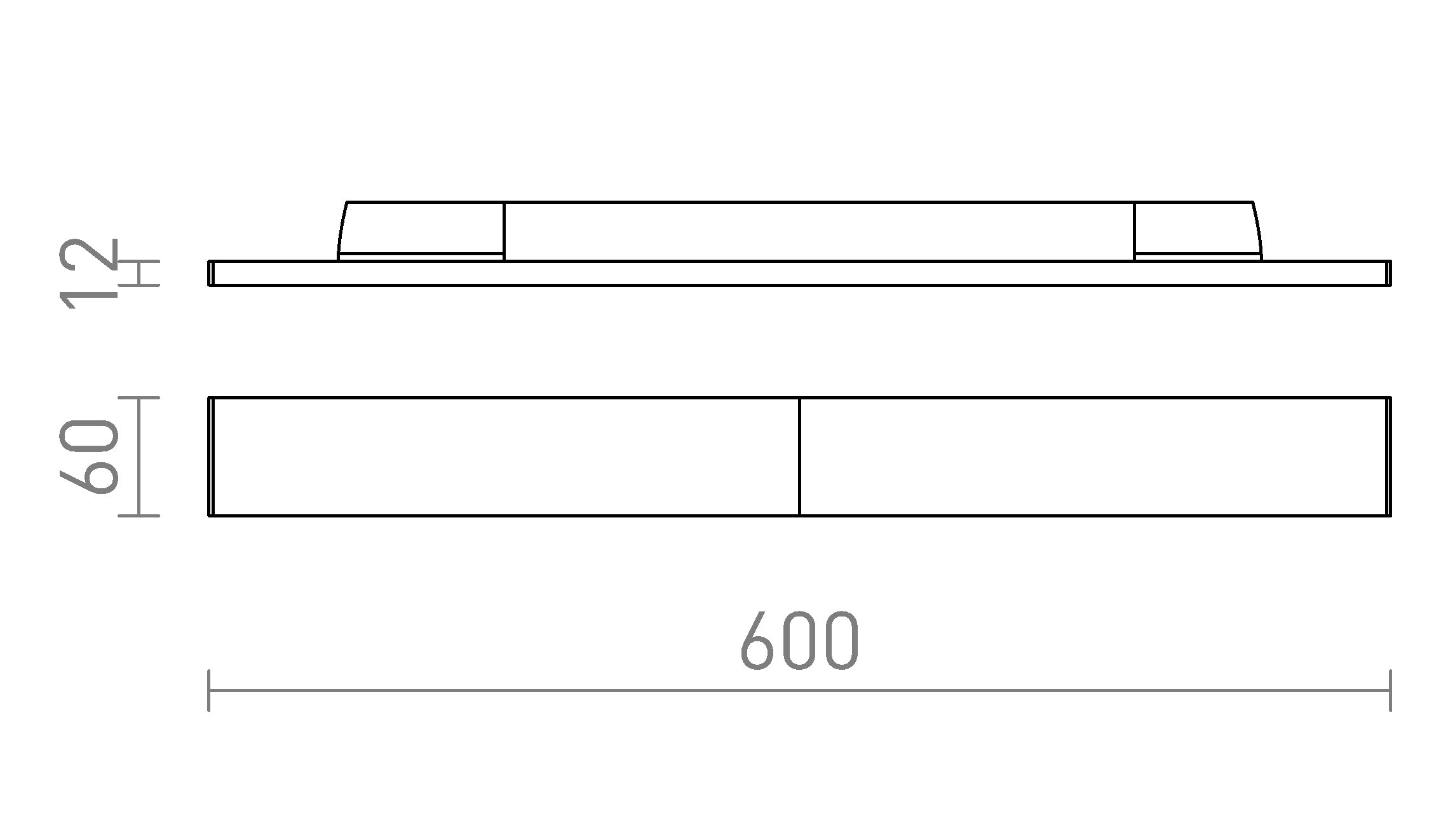 FLATINE 60 POUR RAIL TRIPHASÉ - Product sketch