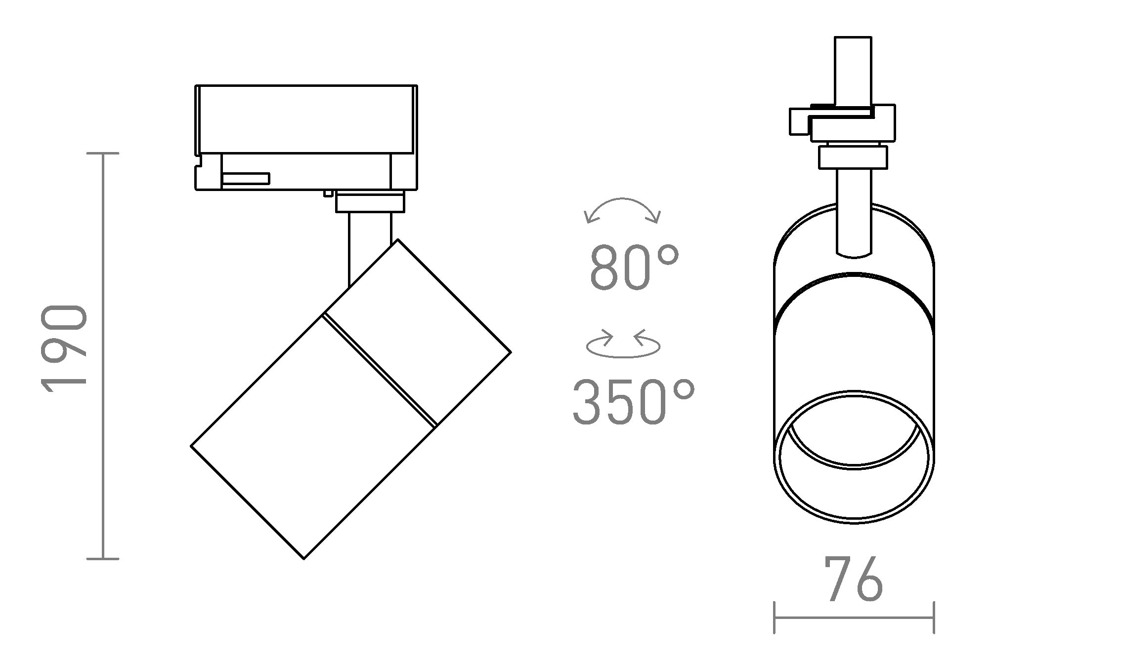 WISH 20 POUR RAIL TRIPHASÉ - Product sketch