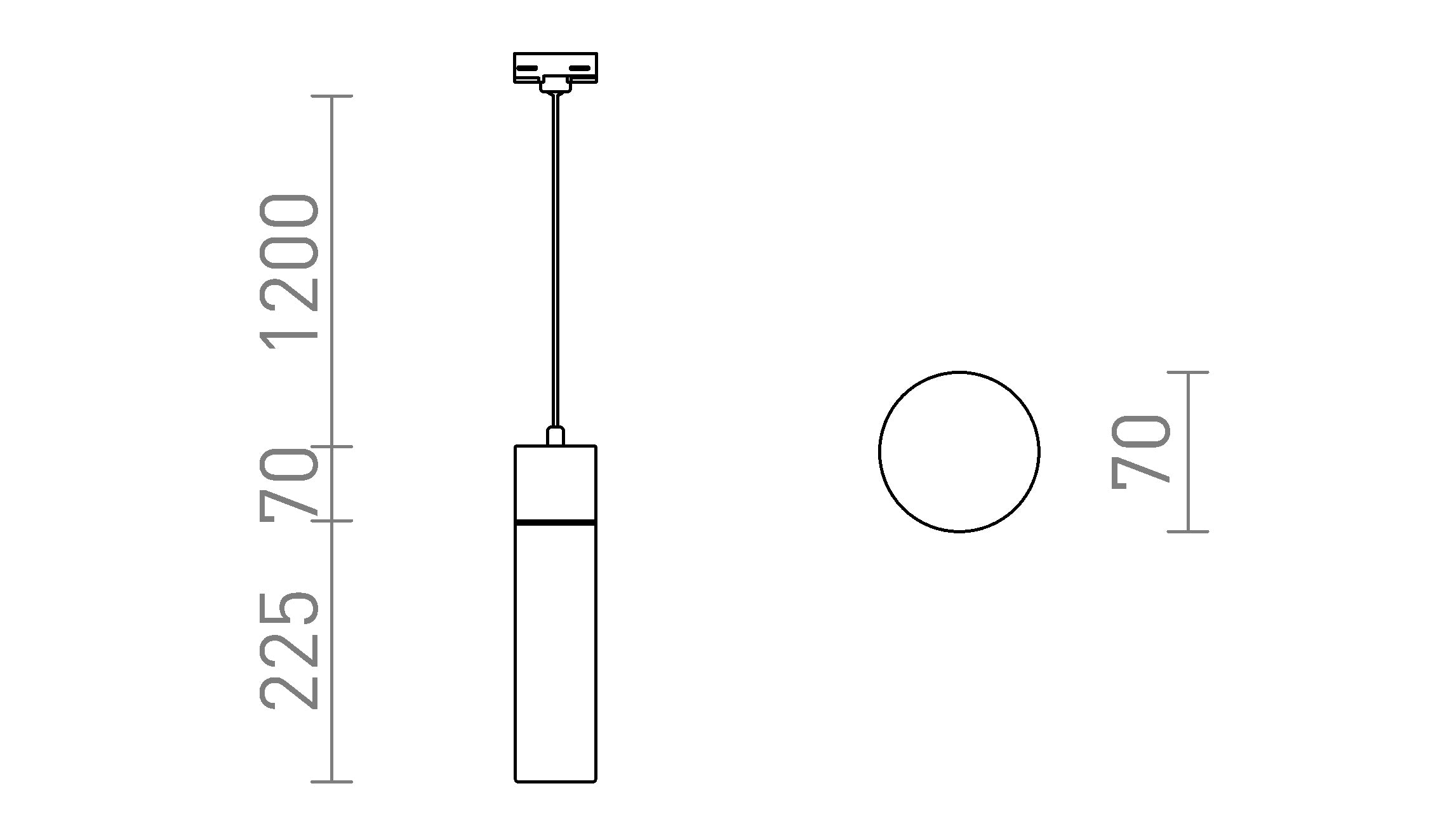 EIGHT POUR RAIL TRIPHASÉ - Product sketch