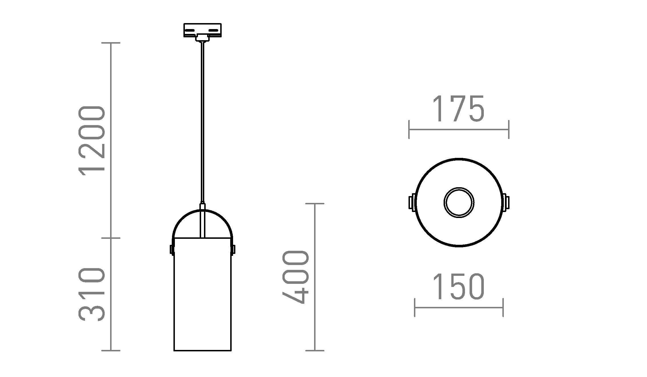 JULIETTA 31 POUR RAIL TRIPHASÉ - Product sketch
