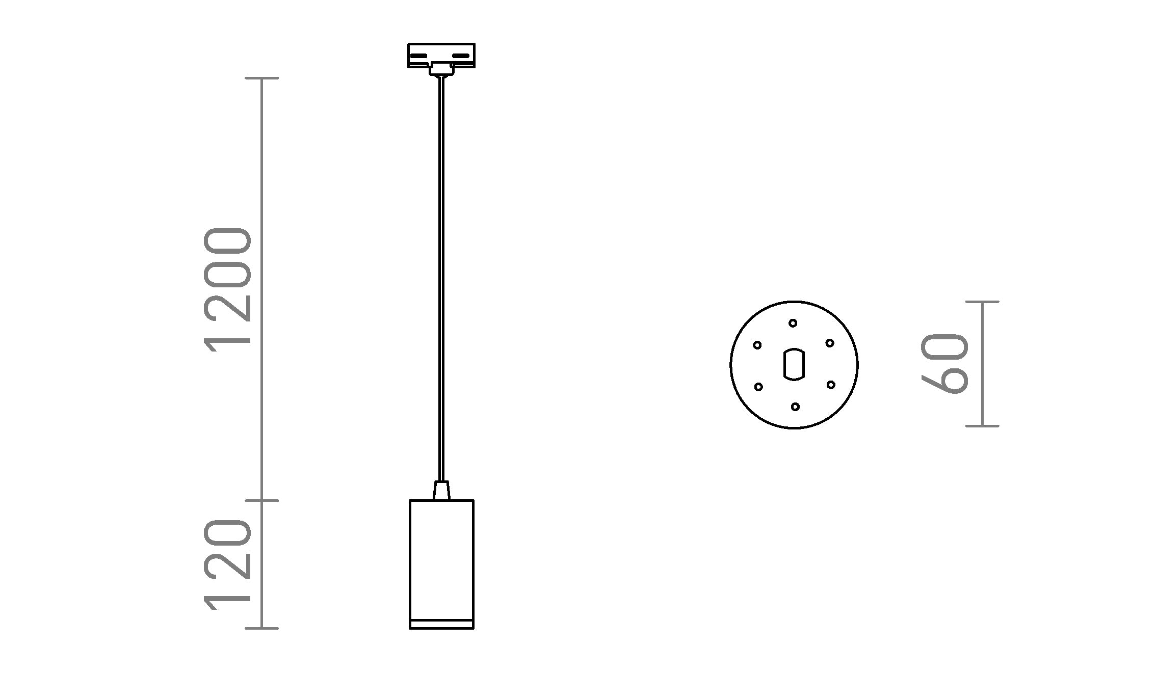 BELENOS POUR RAIL TRIPHASÉ SUSPENSION - Product sketch