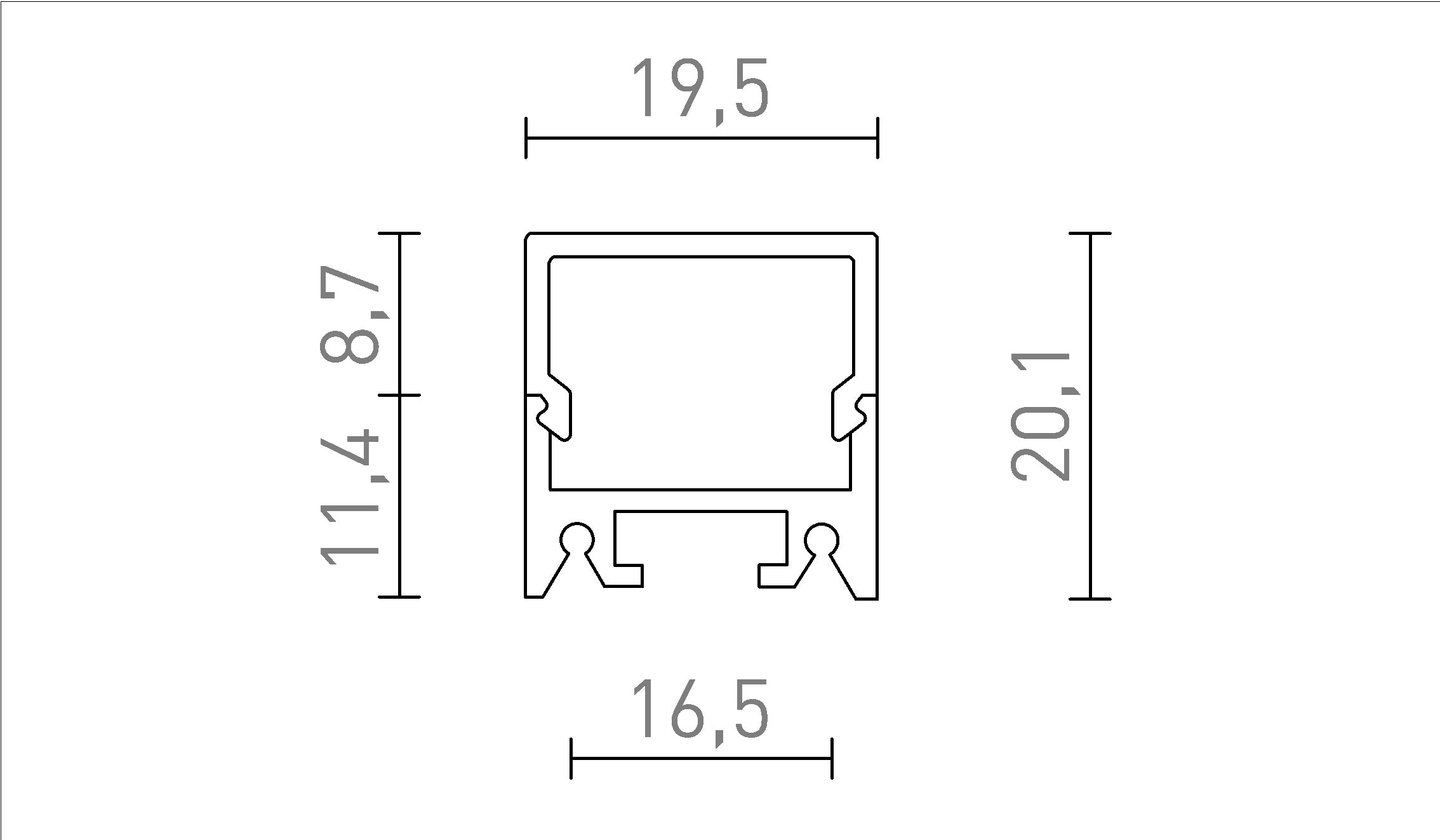 LED PROFIL D ENCASTRÉ - Product sketch