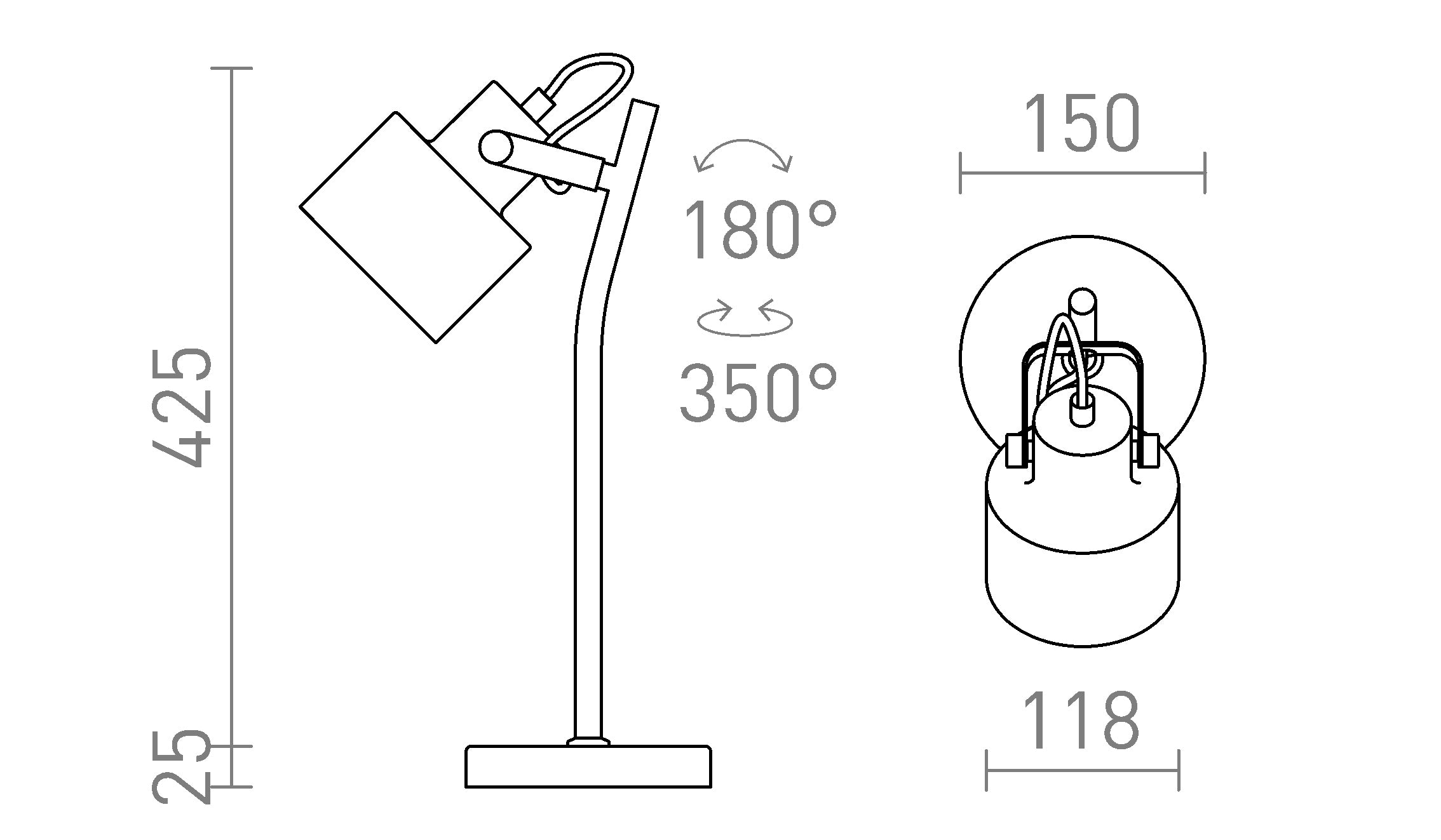 CELEIA LAMPE DE TABLE - Product sketch