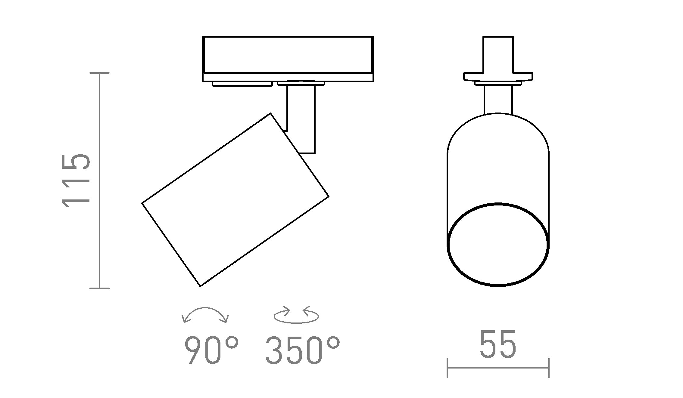DUDE POUR RAIL MONOPHASÉ - Product sketch