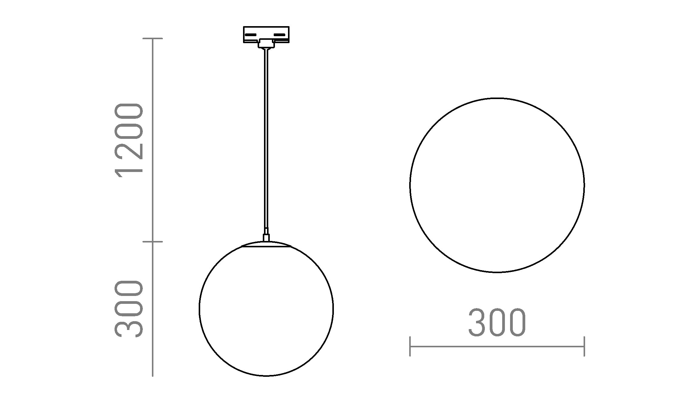 LUNA 30 POUR RAIL TRIPHASÉ - Product sketch
