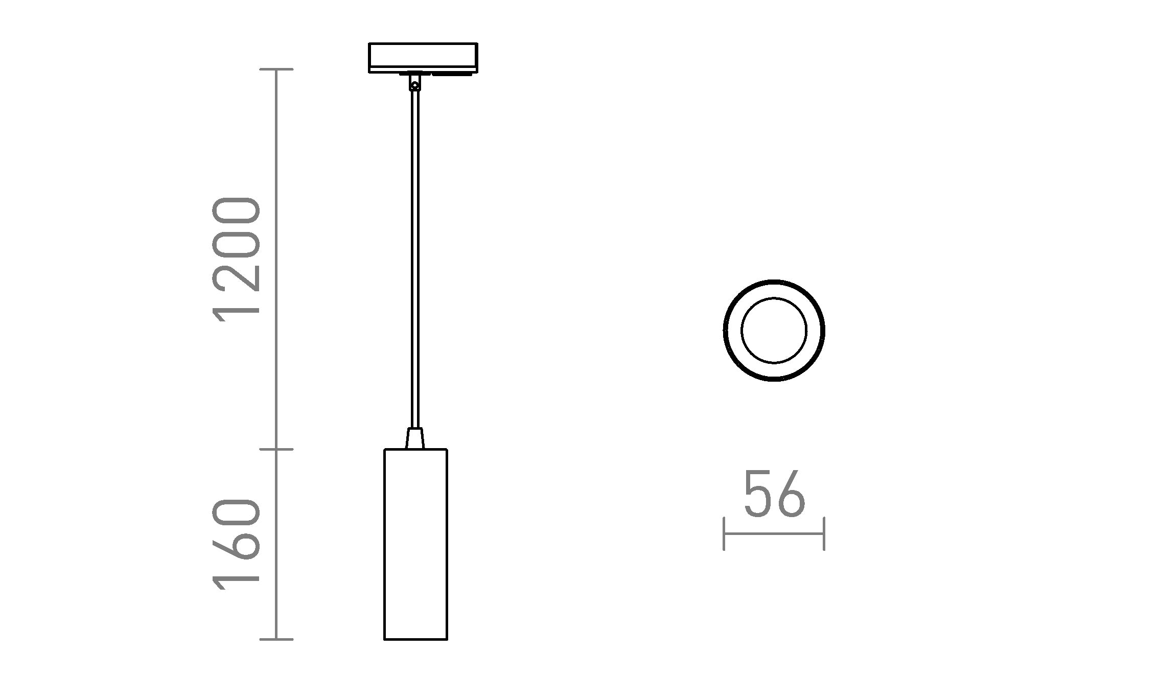 MAVRO POUR RAIL MONOPHASÉ SUSPENSION - Product sketch