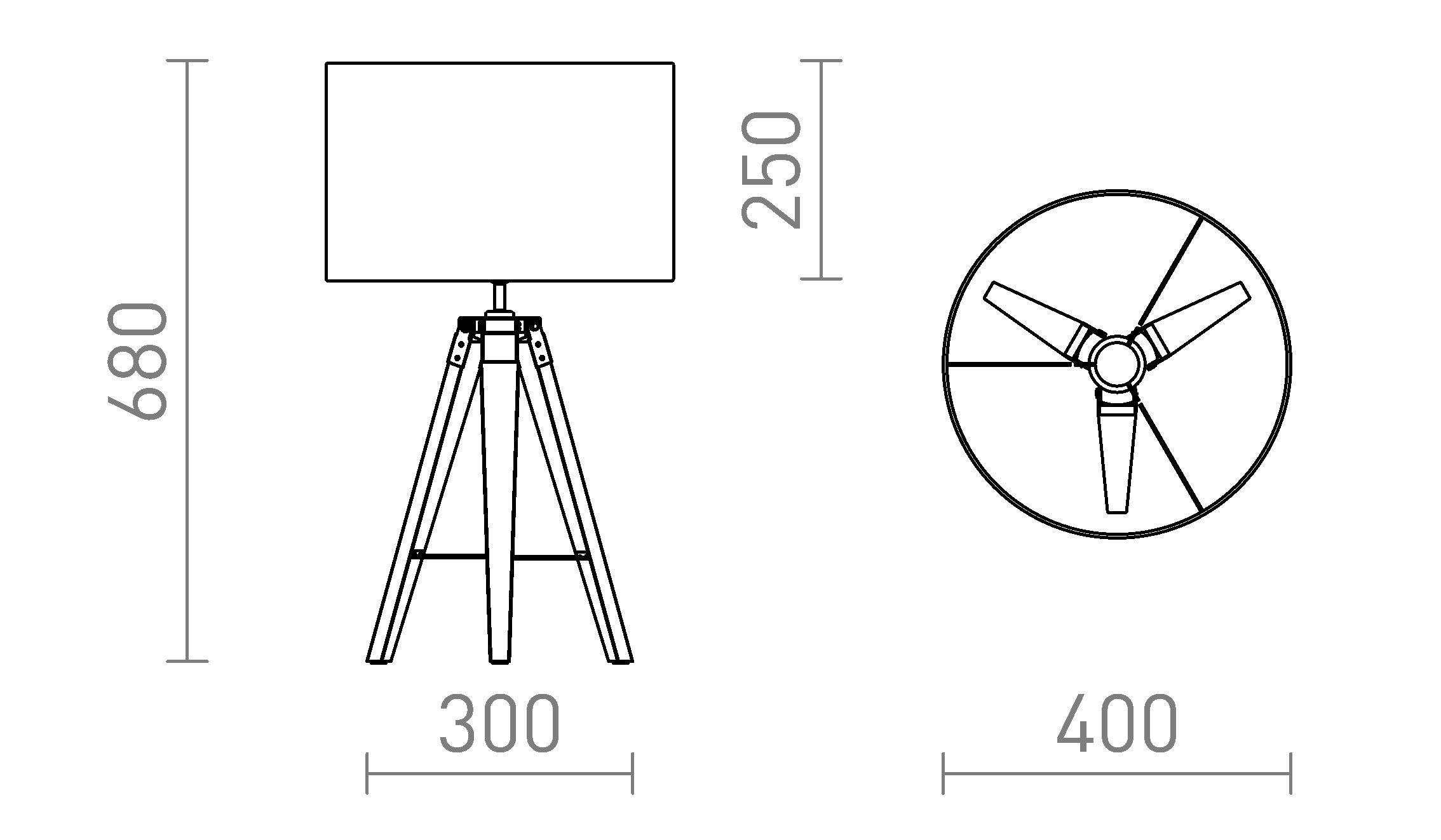 ALVIS/RON LAMPE DE TABLE - Product sketch