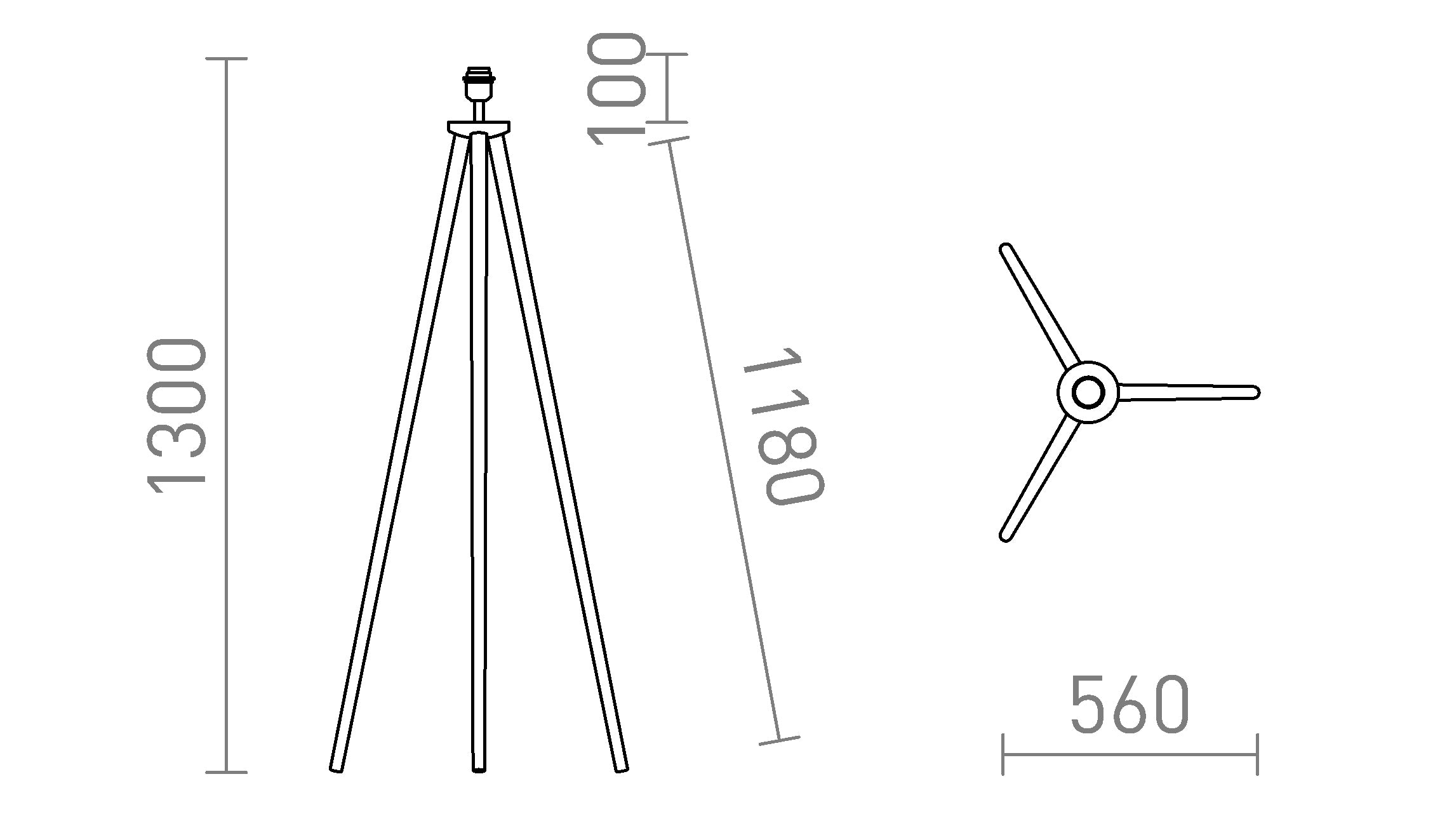 BASCO PIÉDESTAL LAMPADAIRE - Product sketch