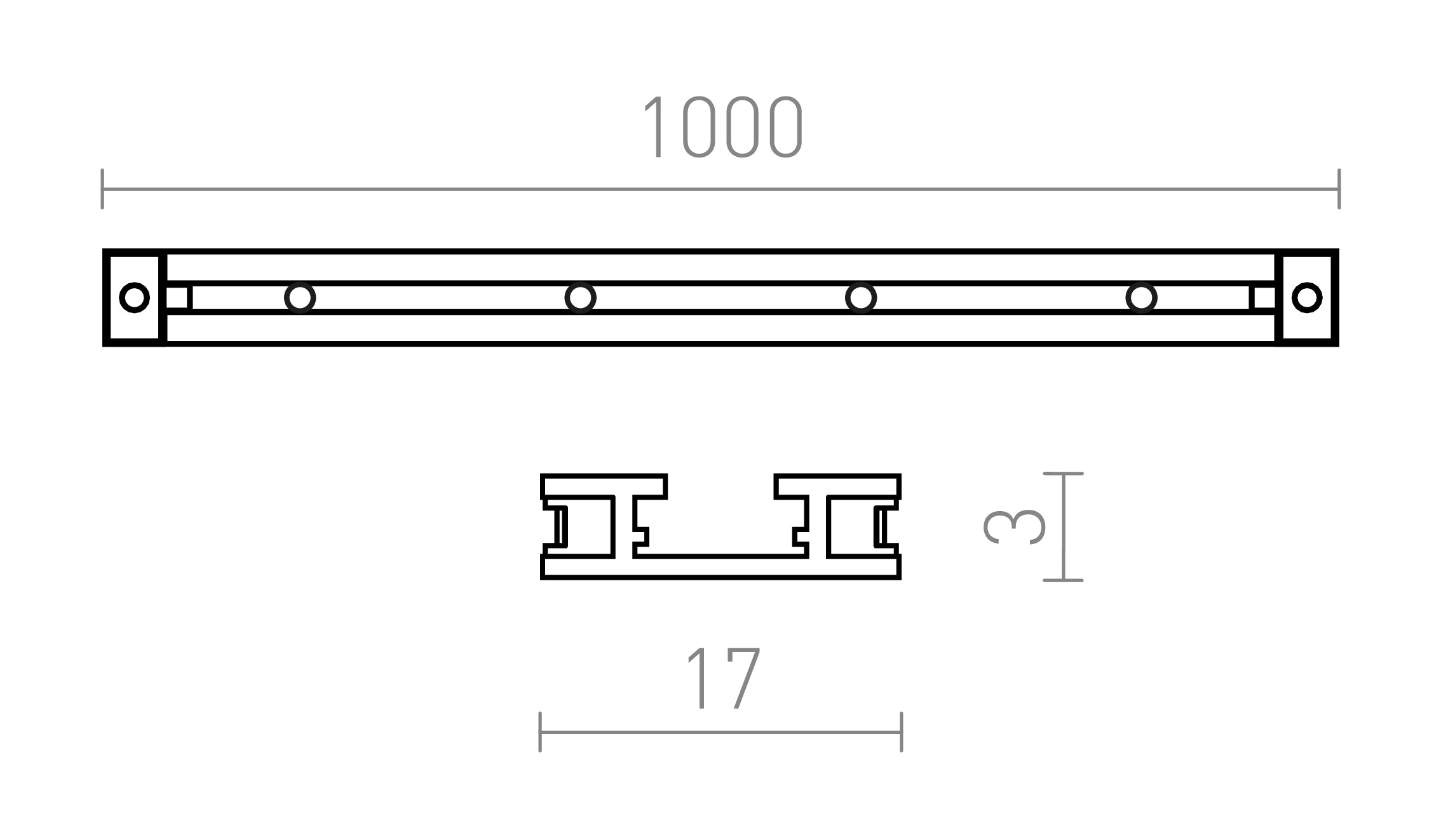 VEGA RAIL 1M - Product sketch