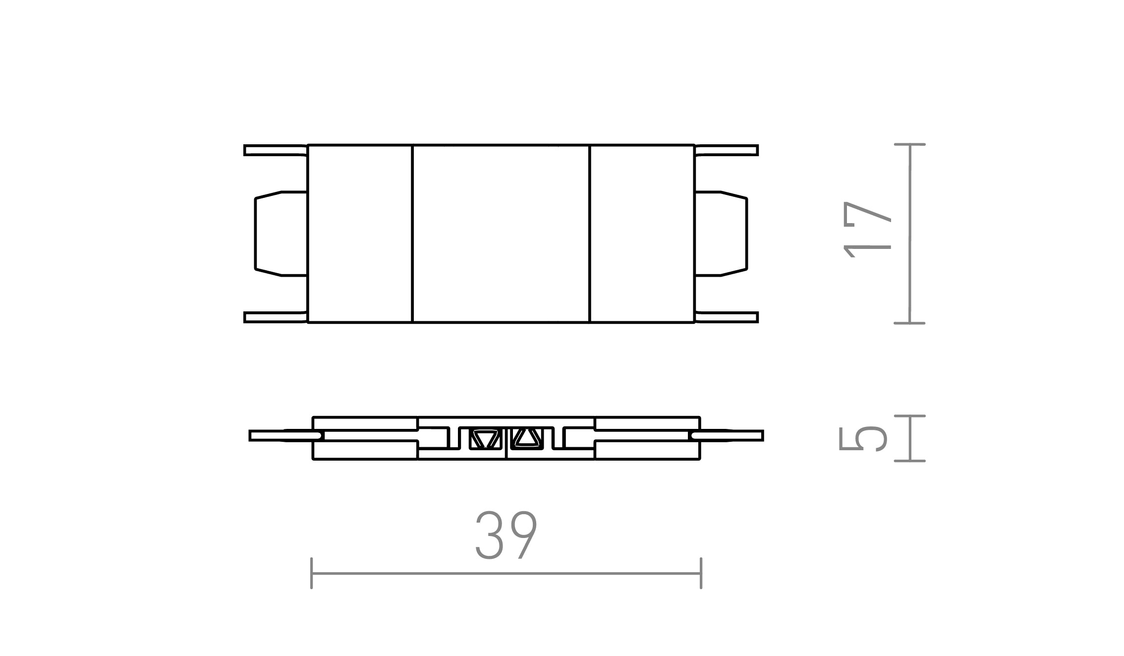 CONNECTEUR DIRECT POUR RAIL À VEGA - Product sketch
