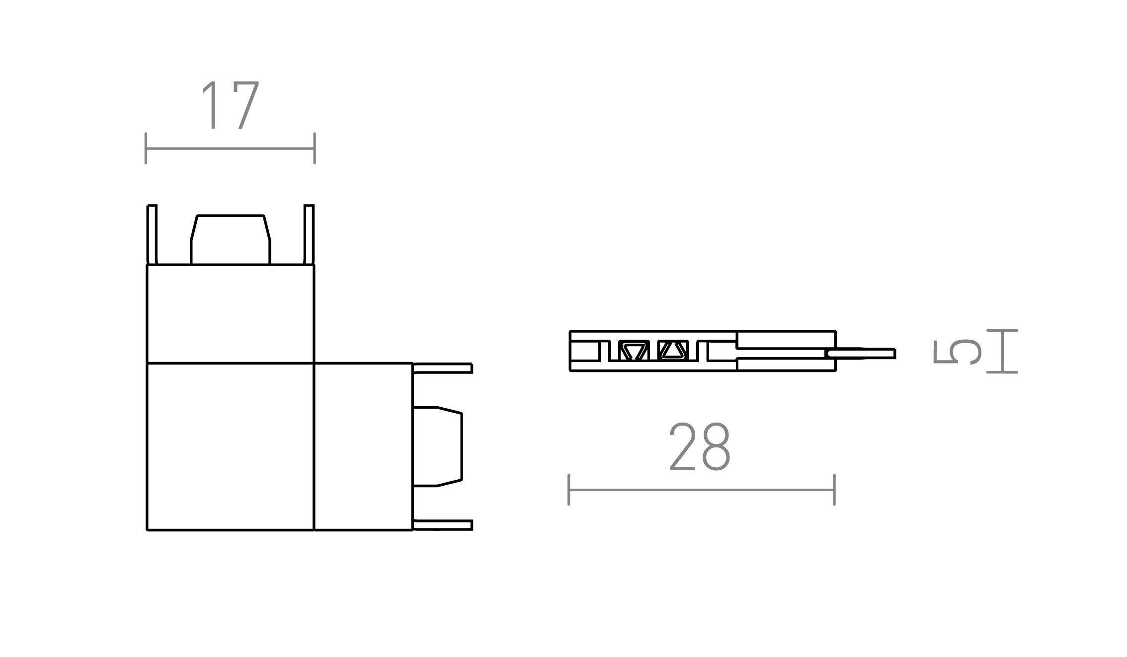 L CONNECTEUR POUR RAIL À VEGA - Product sketch