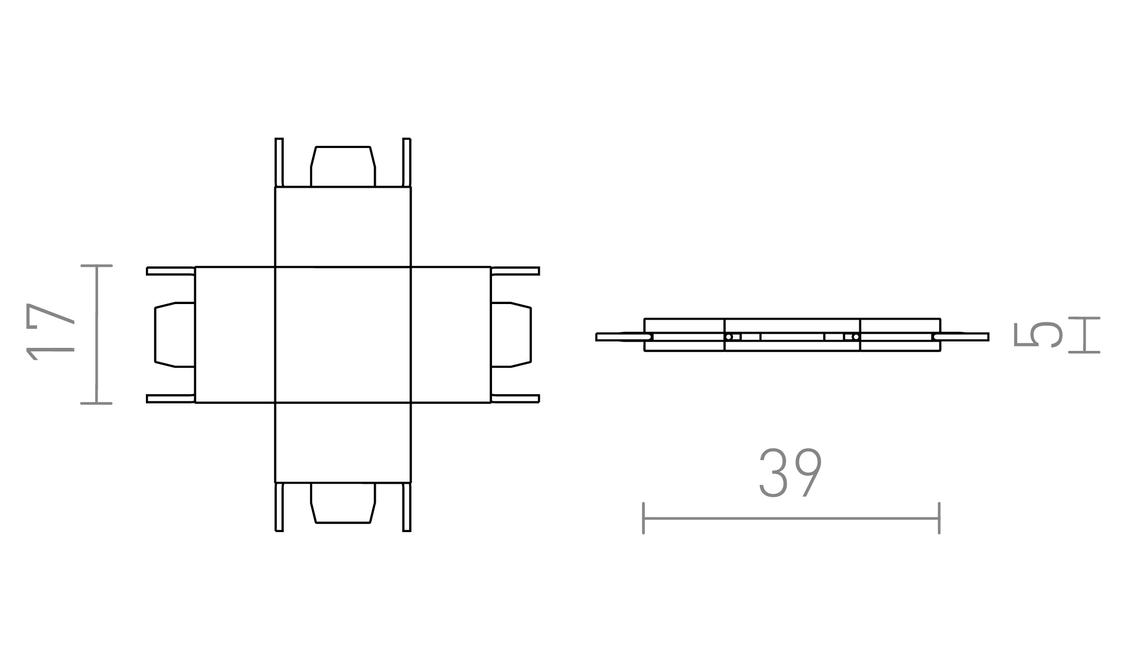 X CONNECTEUR POUR RAIL À VEGA - Product sketch