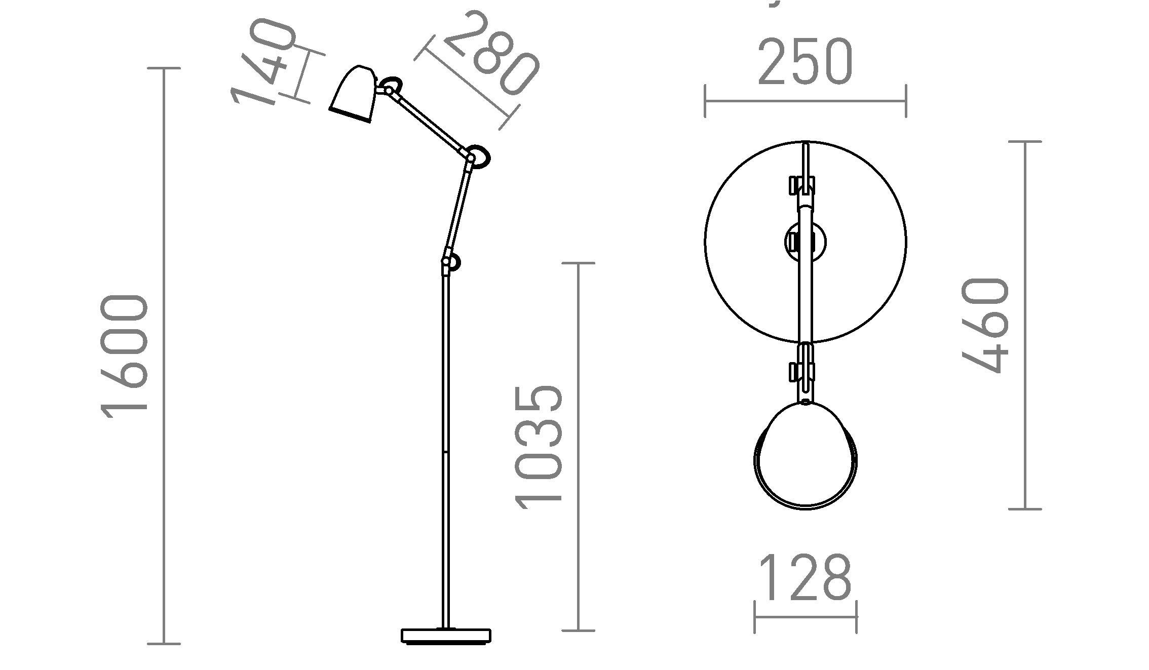 DANNY LAMPADAIRE - Product sketch