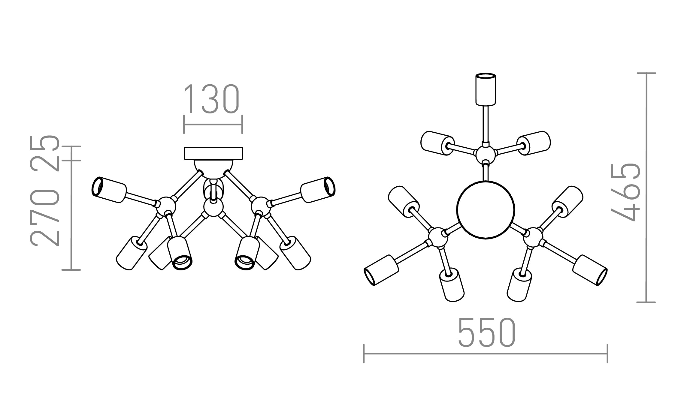 ARTEMIA PLAFONNIER - Product sketch