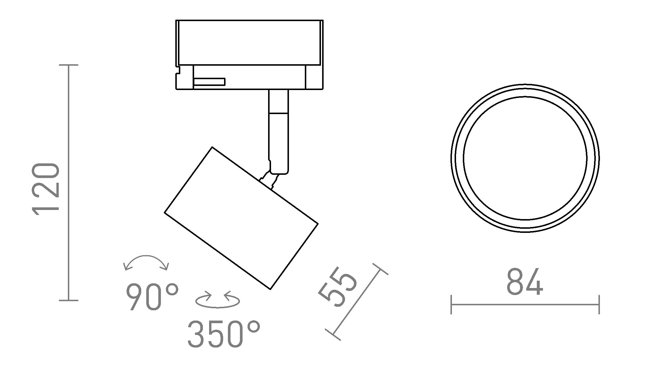 PIXEL POUR RAIL TRIPHASÉ - Product sketch