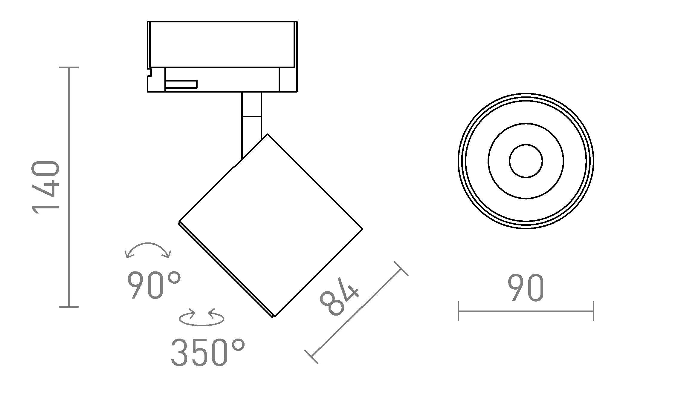 IRIS 9 POUR RAIL TRIPHASÉ - Product sketch
