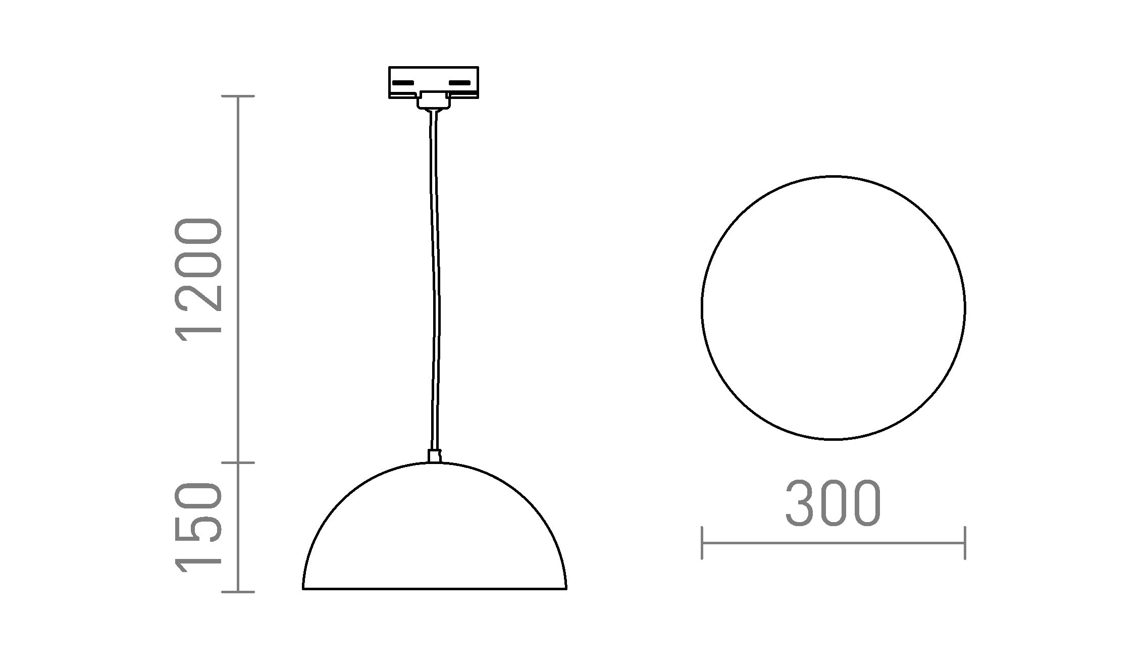 GLADYS 30 POUR RAIL TRIPHASÉ - Product sketch