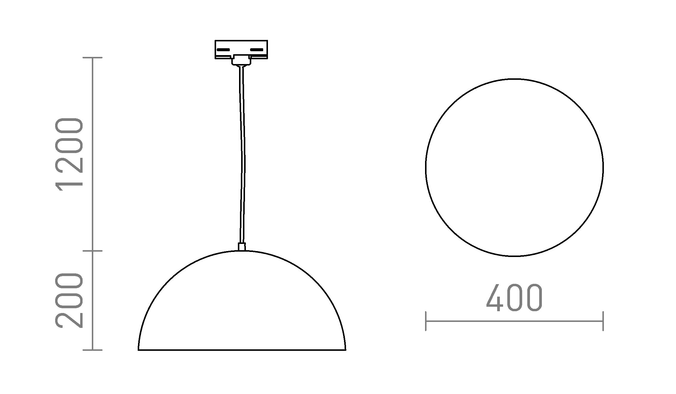 GLADYS 40 POUR RAIL TRIPHASÉ - Product sketch
