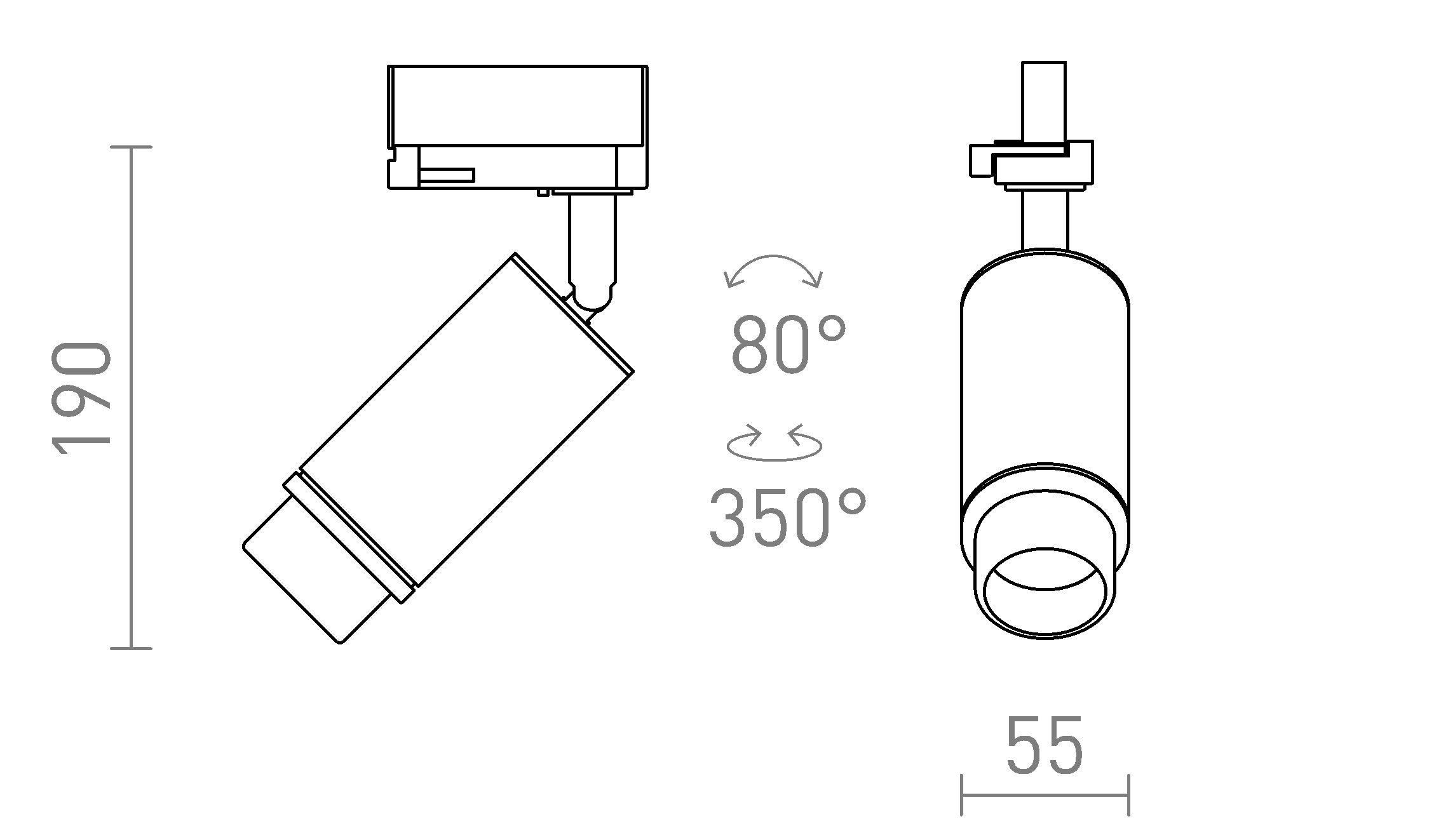 OPTIMUS 2 POUR RAIL TRIPHASÉ - Product sketch