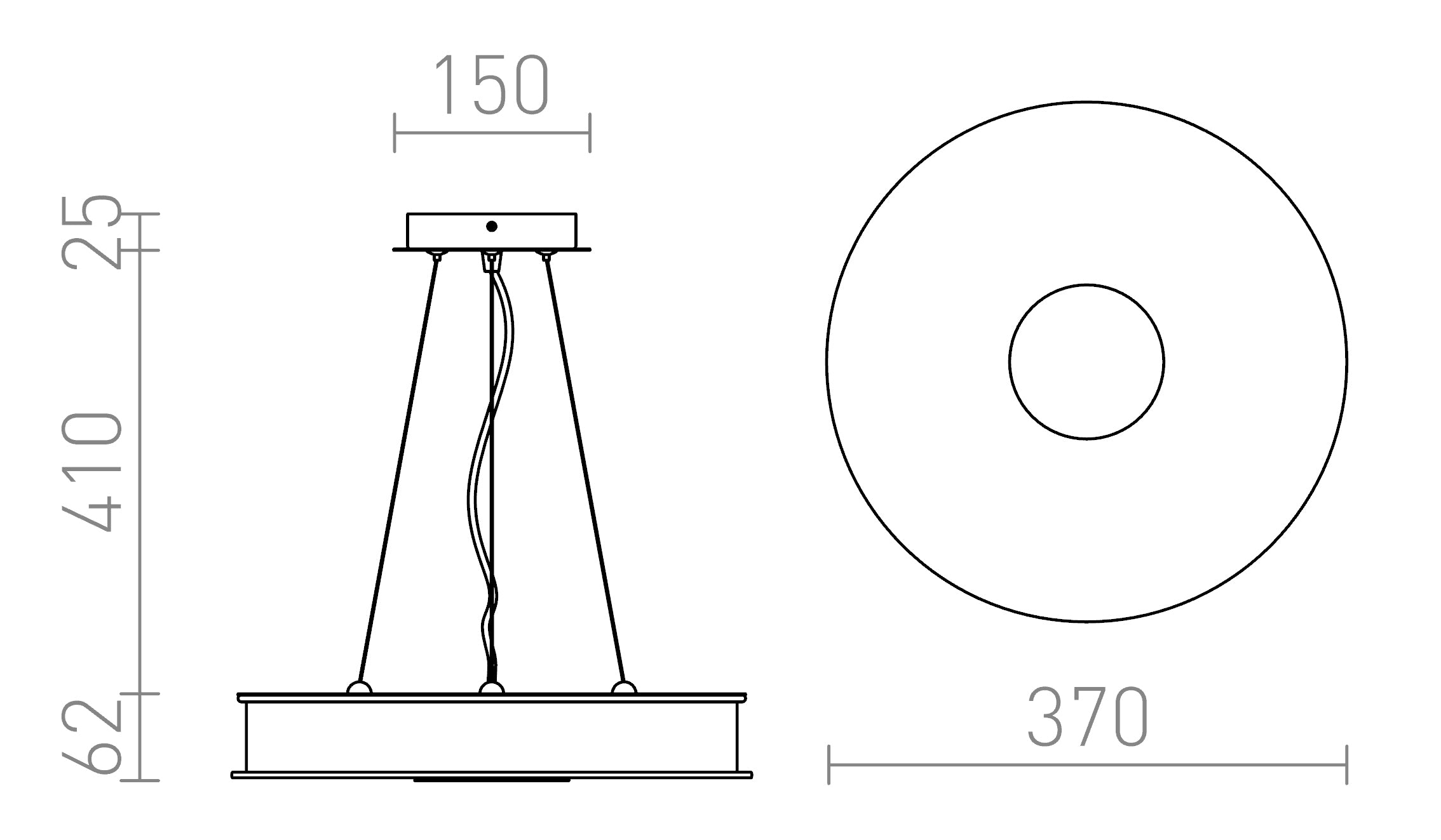 ASTERI LED SUSPENSION - Product sketch