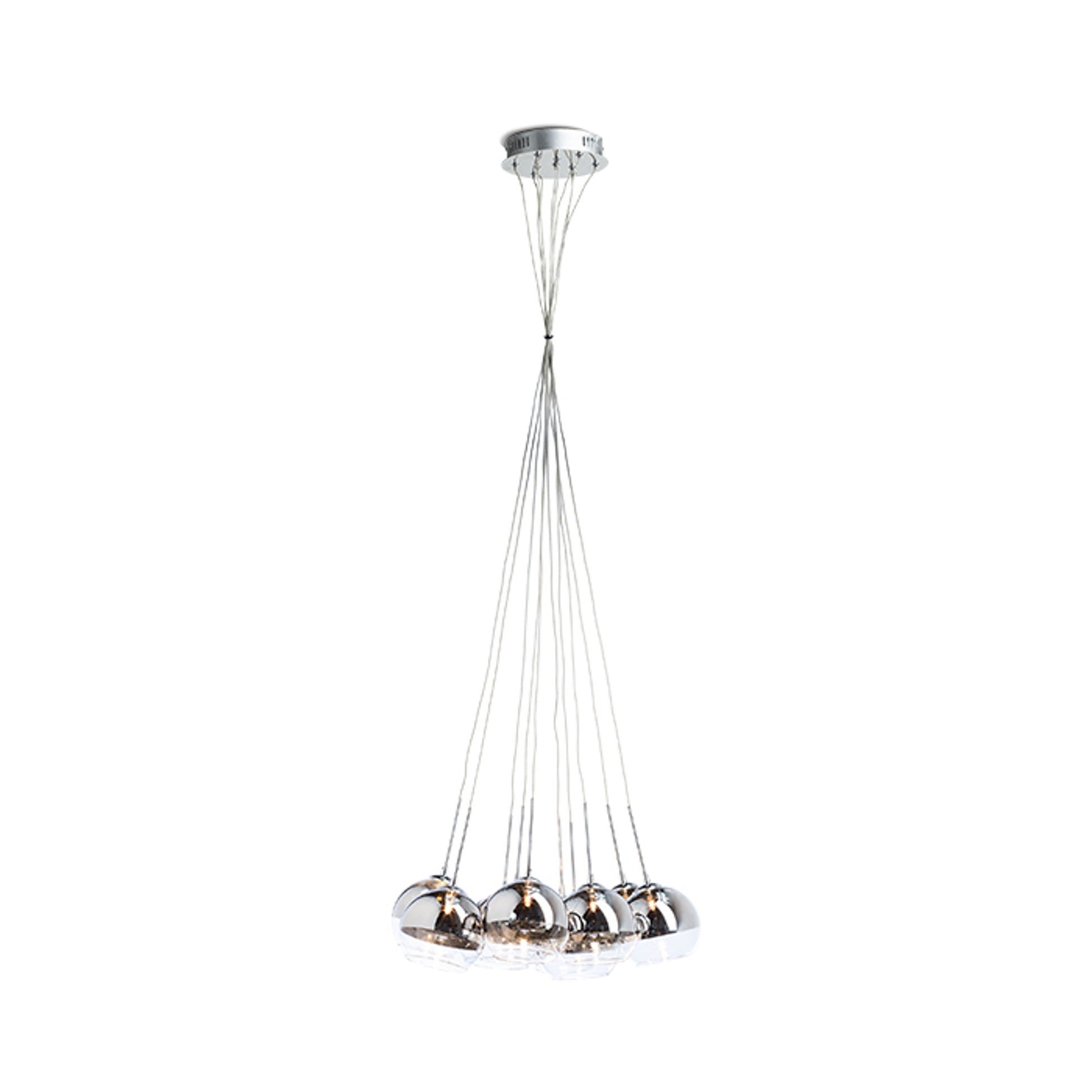 RENDL pendant lamp ASTRAL pendant  chrome-tinted glass/clear glass 230V/12V G4 10x20W R10513 2