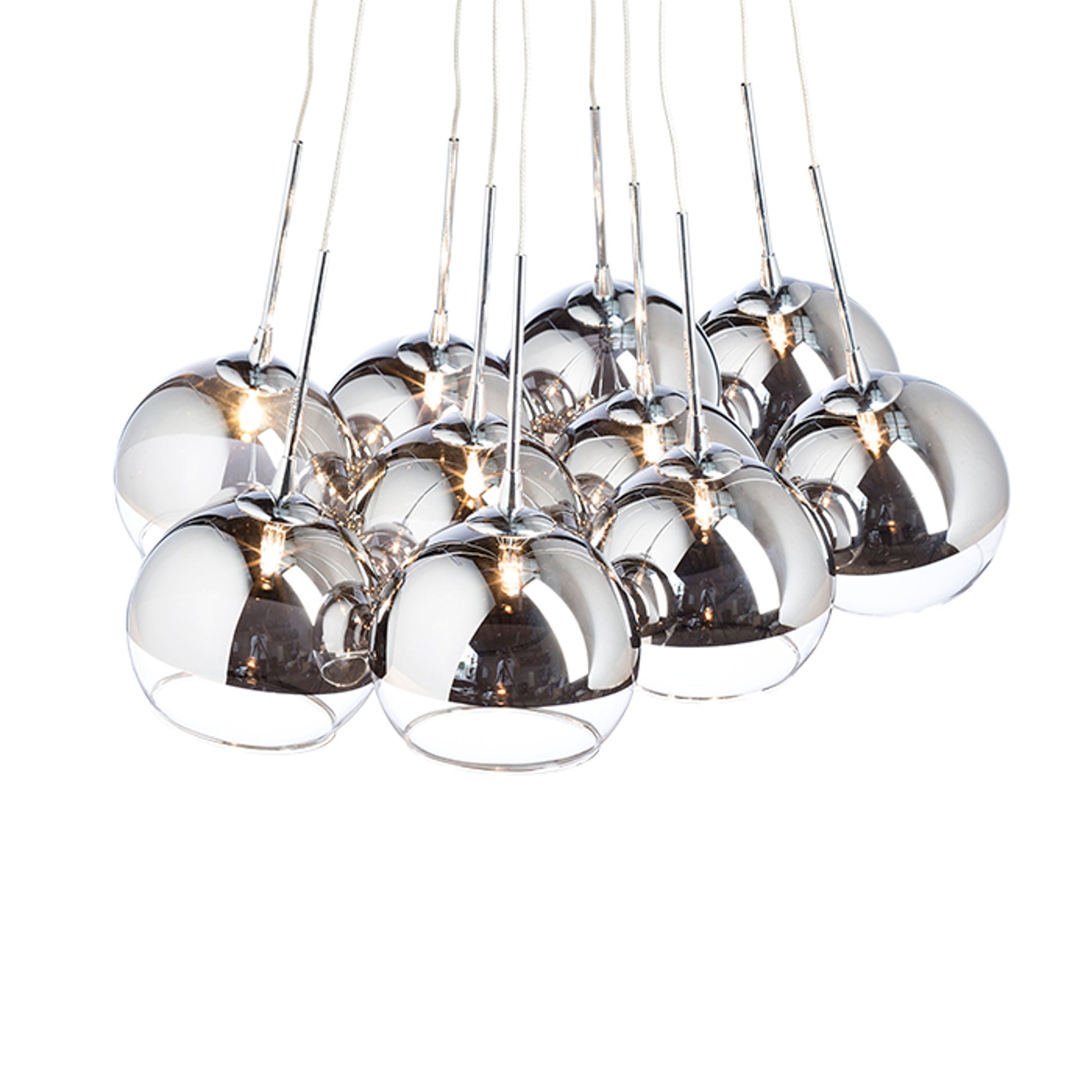 RENDL pendant lamp ASTRAL pendant  chrome-tinted glass/clear glass 230V/12V G4 10x20W R10513 3