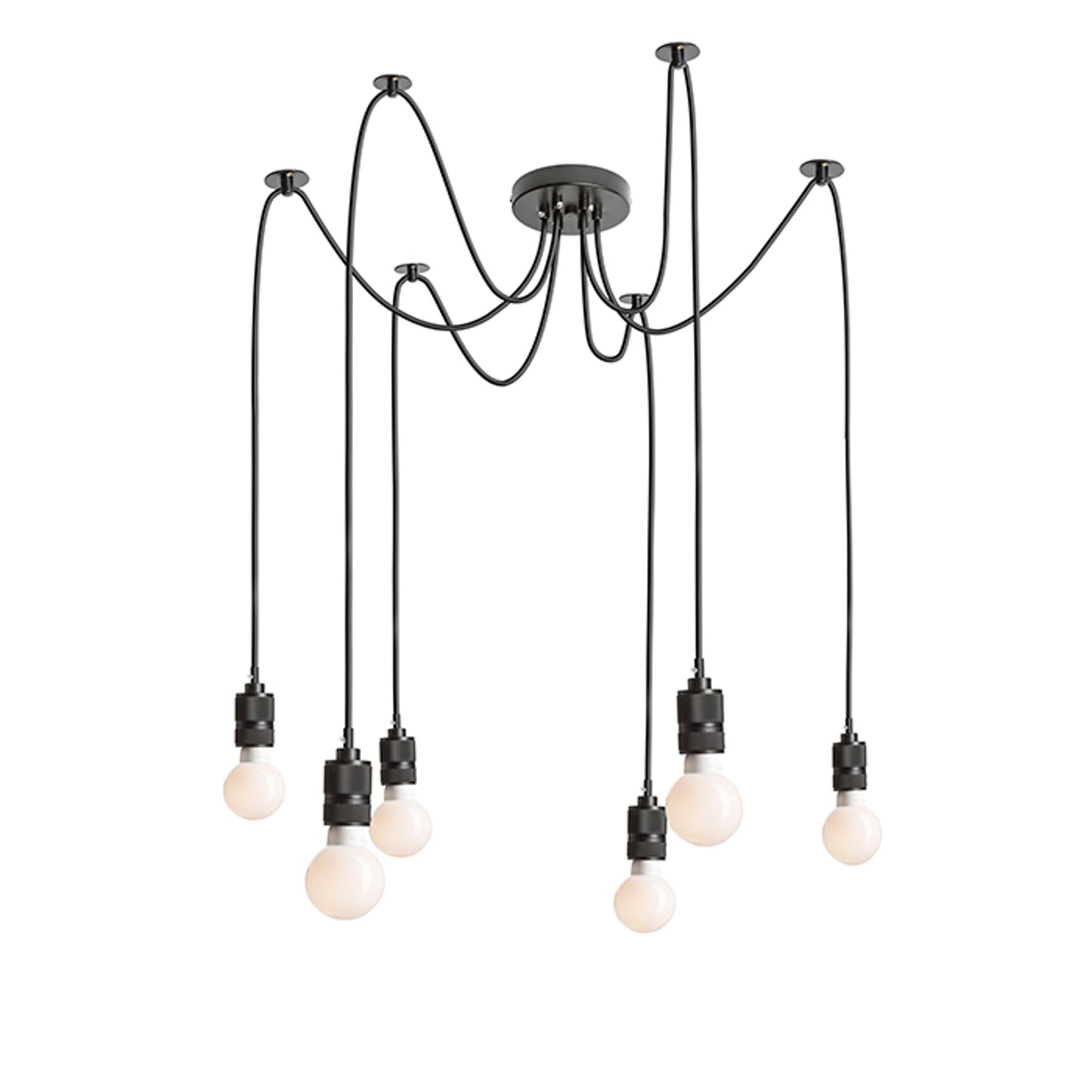 RENDL pendant lamp CINDY VI pendant black  230V LED E27 6x15W R12054 2