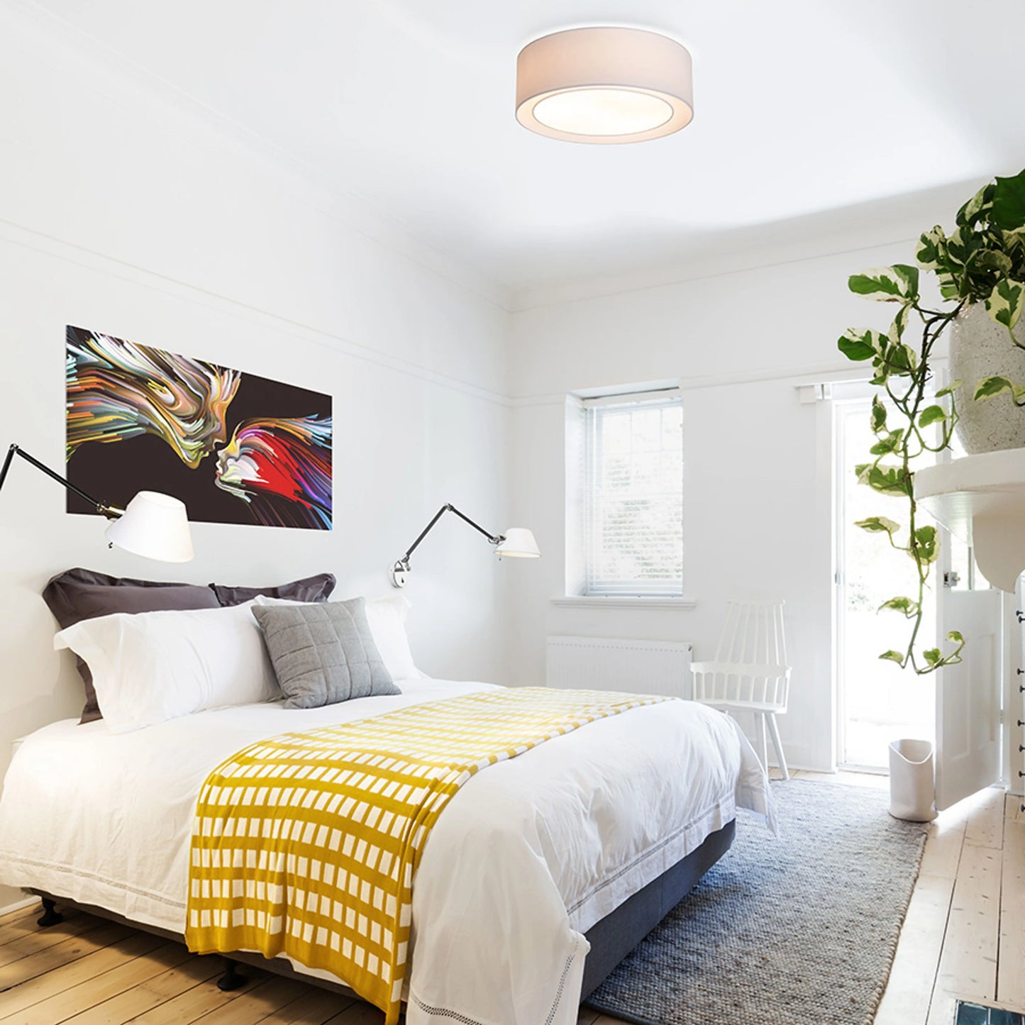 RENDL surface mounted lamp OTIS 50 ceiling white/white  230V LED E27 3x15W R12490 3