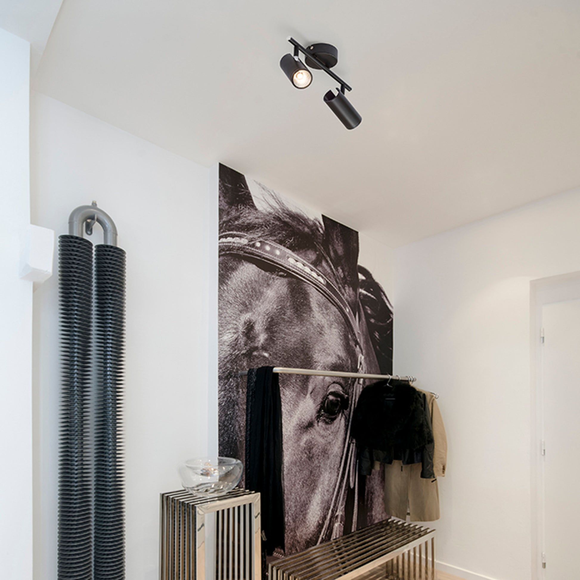 RENDL Outlet BOGARD II wall matt black  230V LED 2x5W 40°  3000K R12503 2