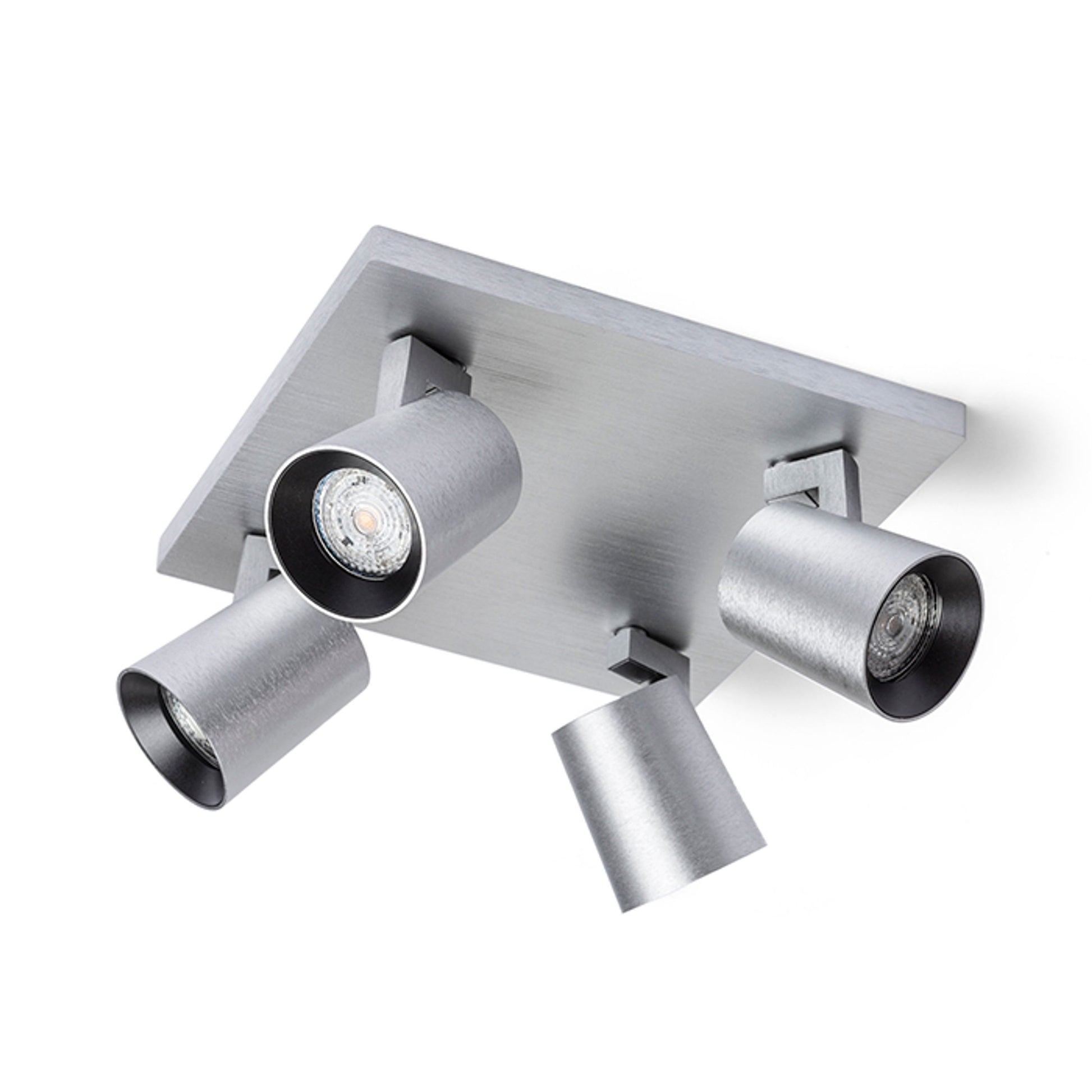RENDL spotlight KENNY IV ceiling  brushed aluminum/black 230V LED GU10 4x8W R12922 1
