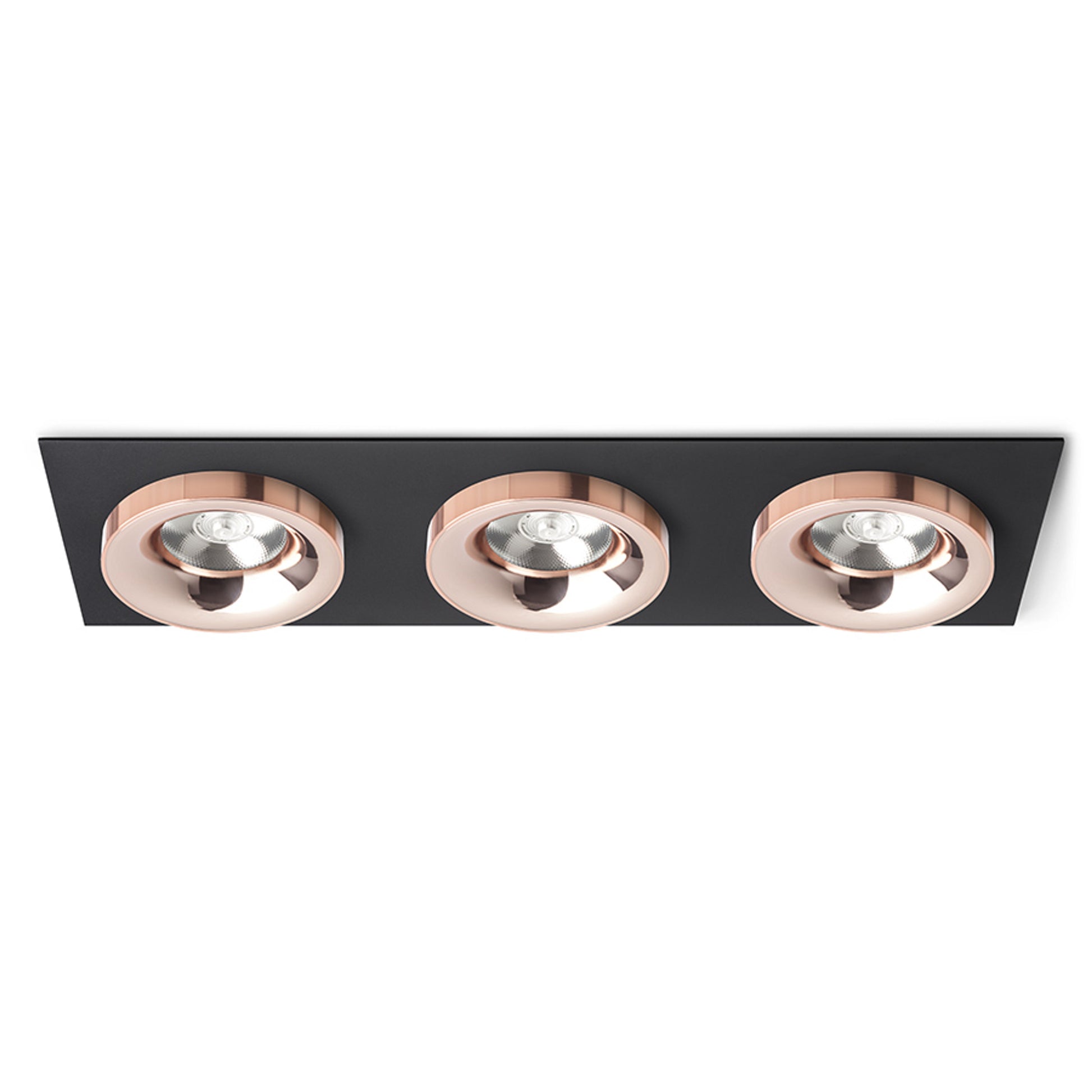 RENDL recessed light SHARM SQ III recessed black copper/copper 230V LED 3x10W 24° 3000K R13263 1