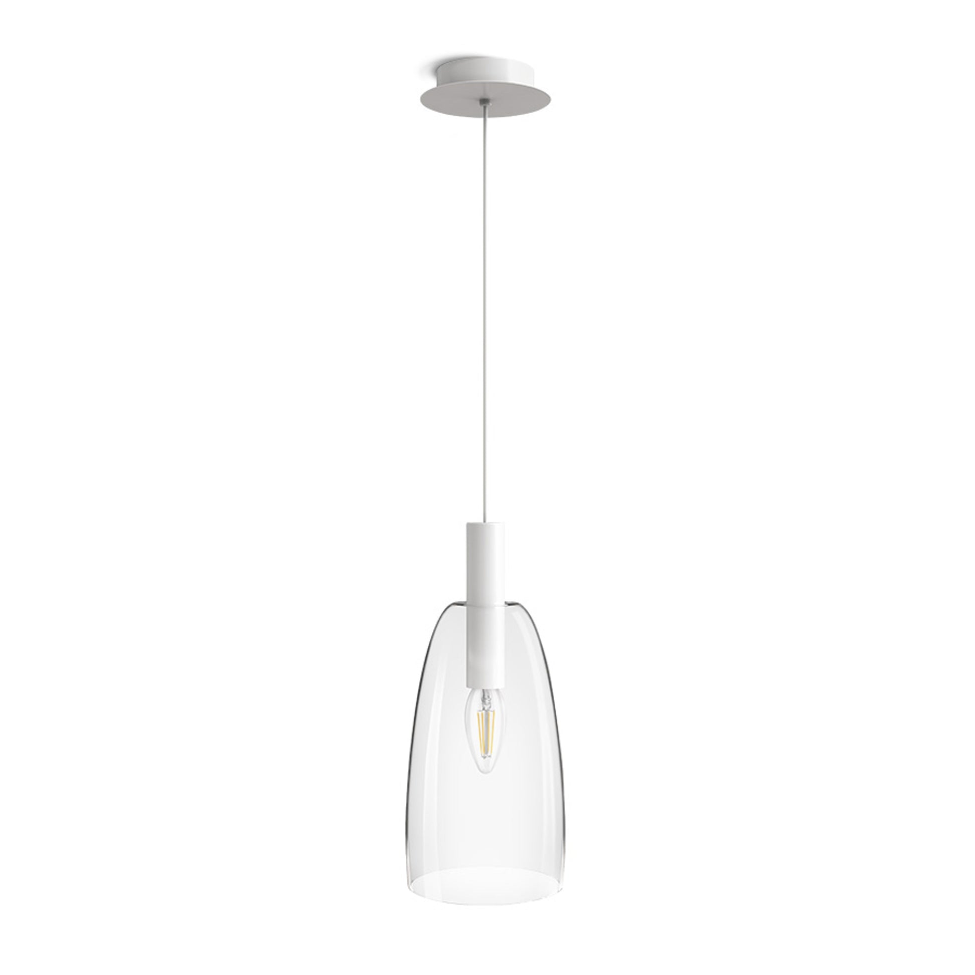 RENDL pendant lamp BELLINI L E14 pendant white clear glass 230V LED E14 15W R13658 1